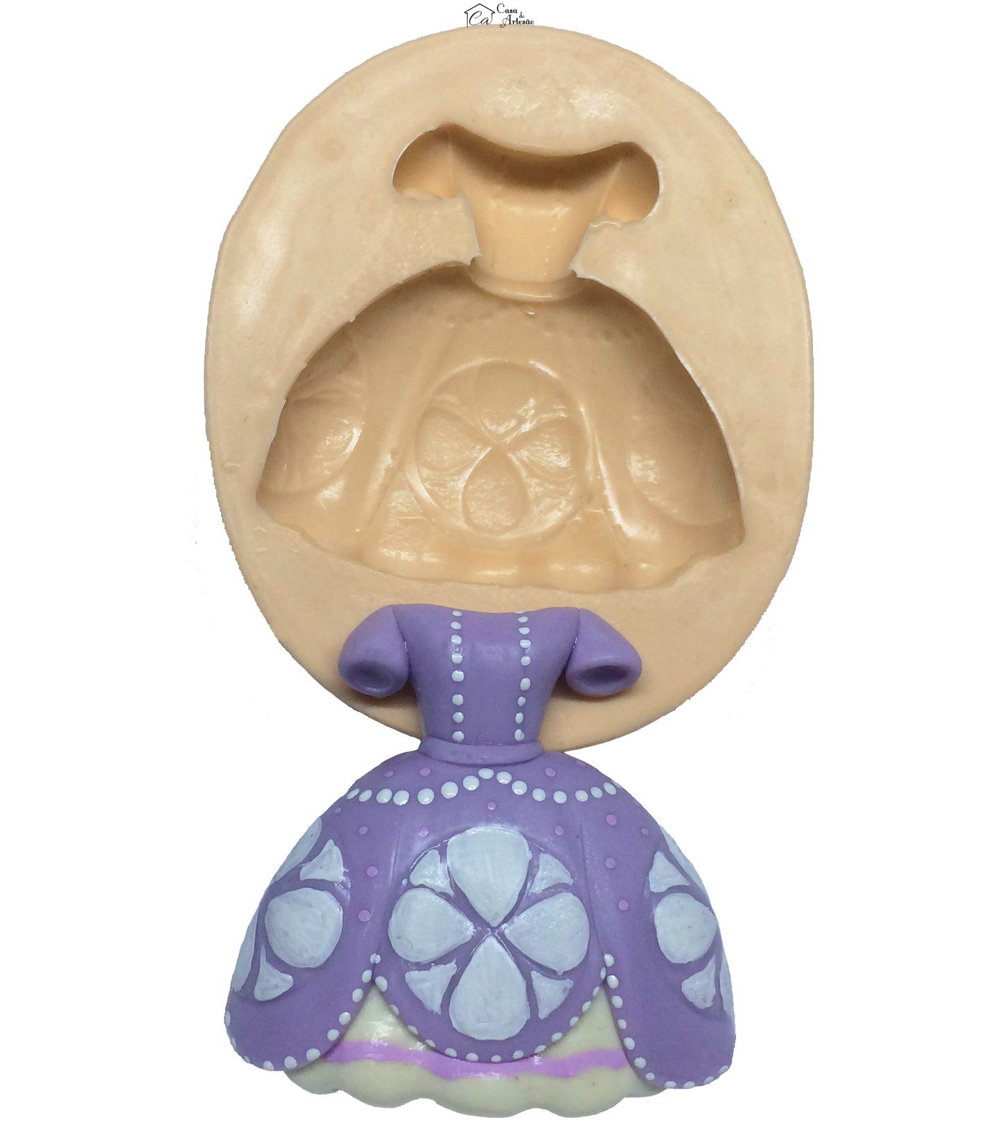 Molde de silicone - Princesa Sofia - Vestido Grande - P252