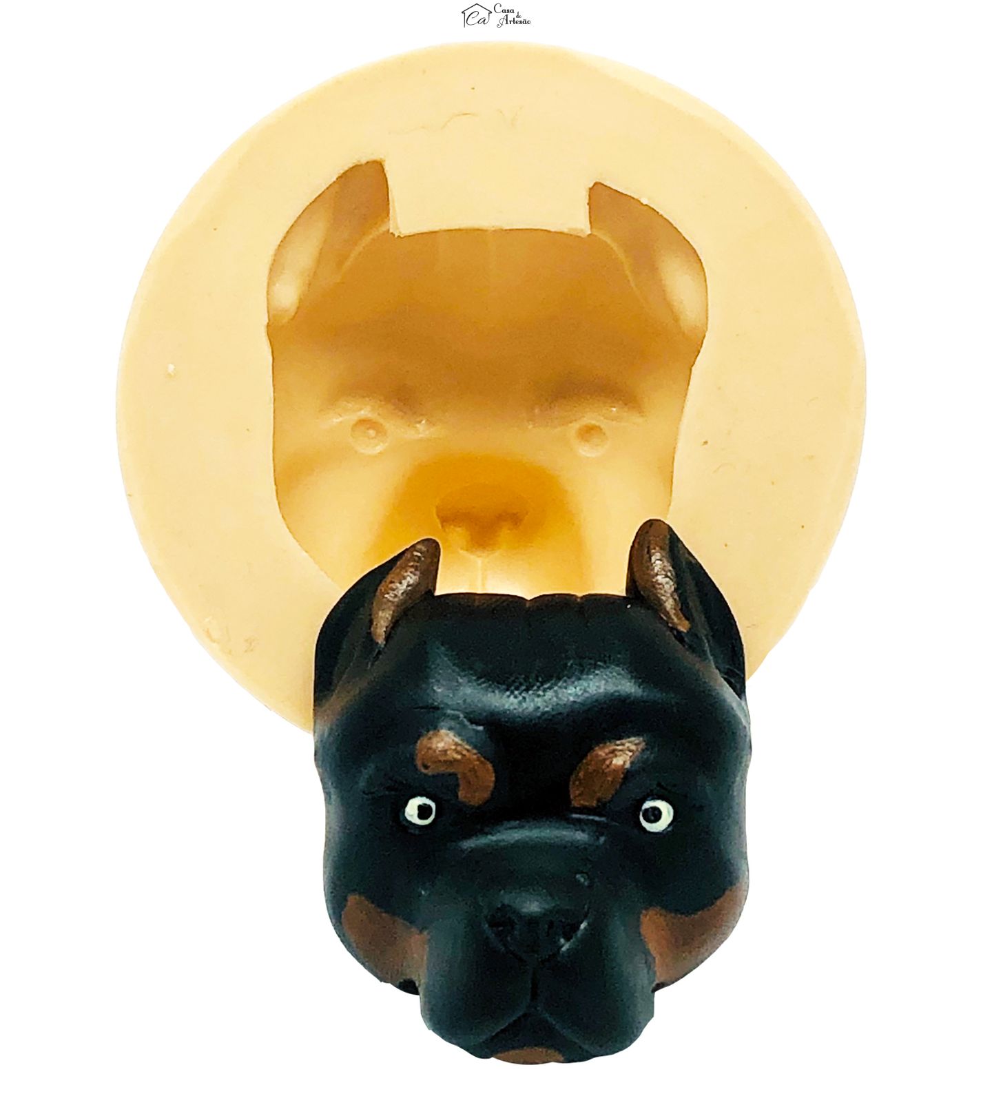 Molde de silicone - Cachorro - Rosto Pitbull - Grande - P827