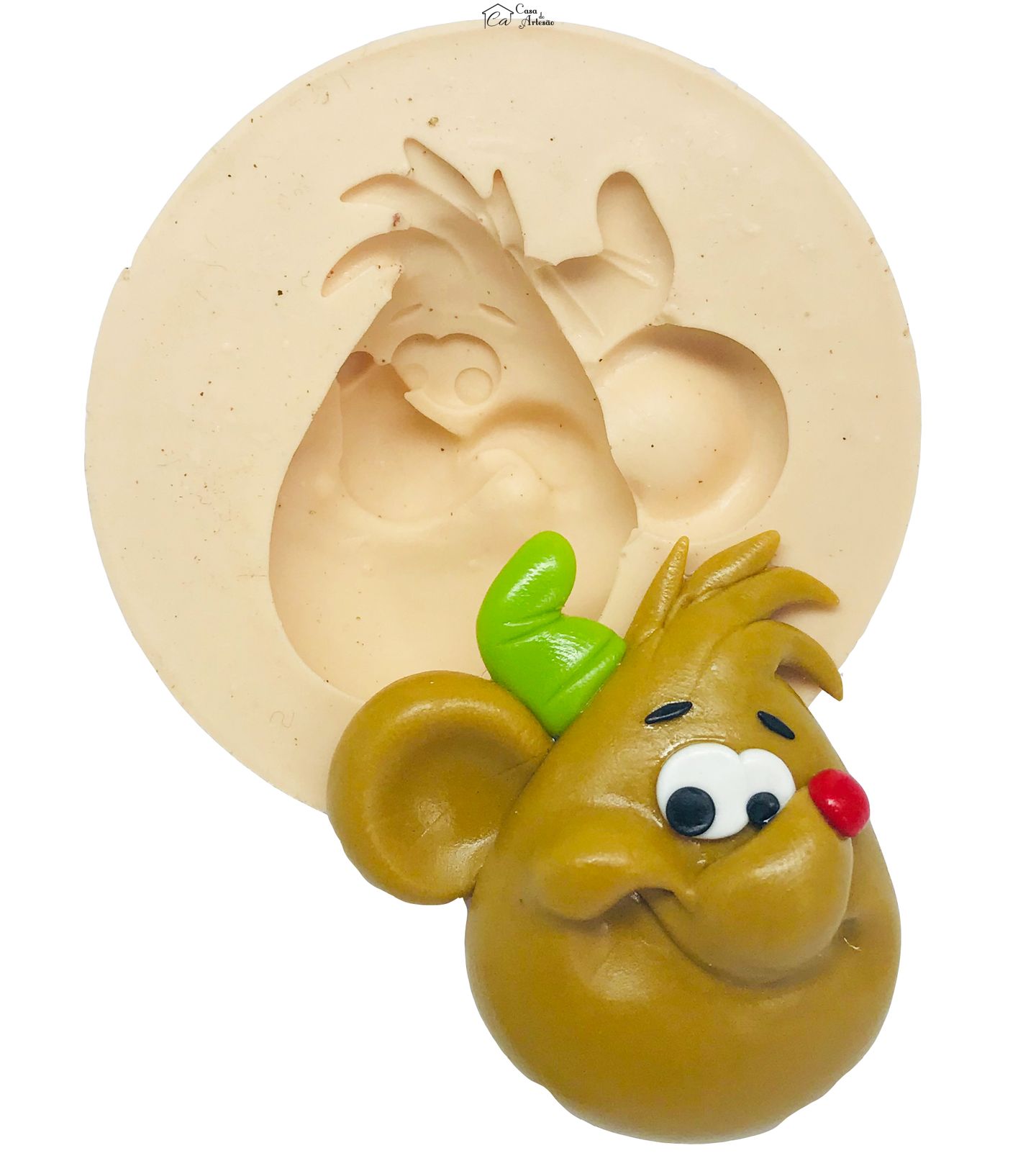 Molde de silicone - Cinderela - Rosto Rato Tata - Grande - P463