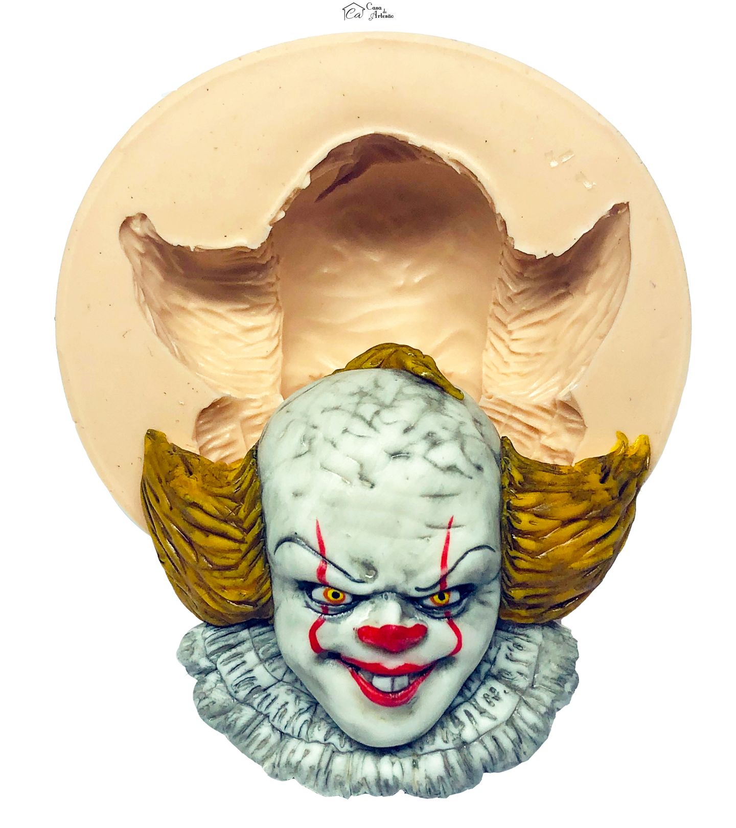 Molde de silicone - Pennywise It - Rosto Palhaço - Grande - P739