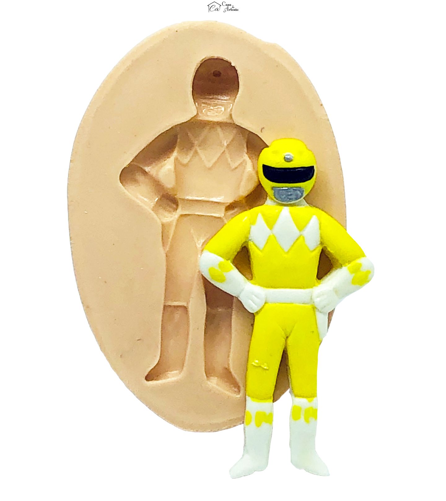 Molde de silicone - Power Ranger - Amarelo - Medio - P800