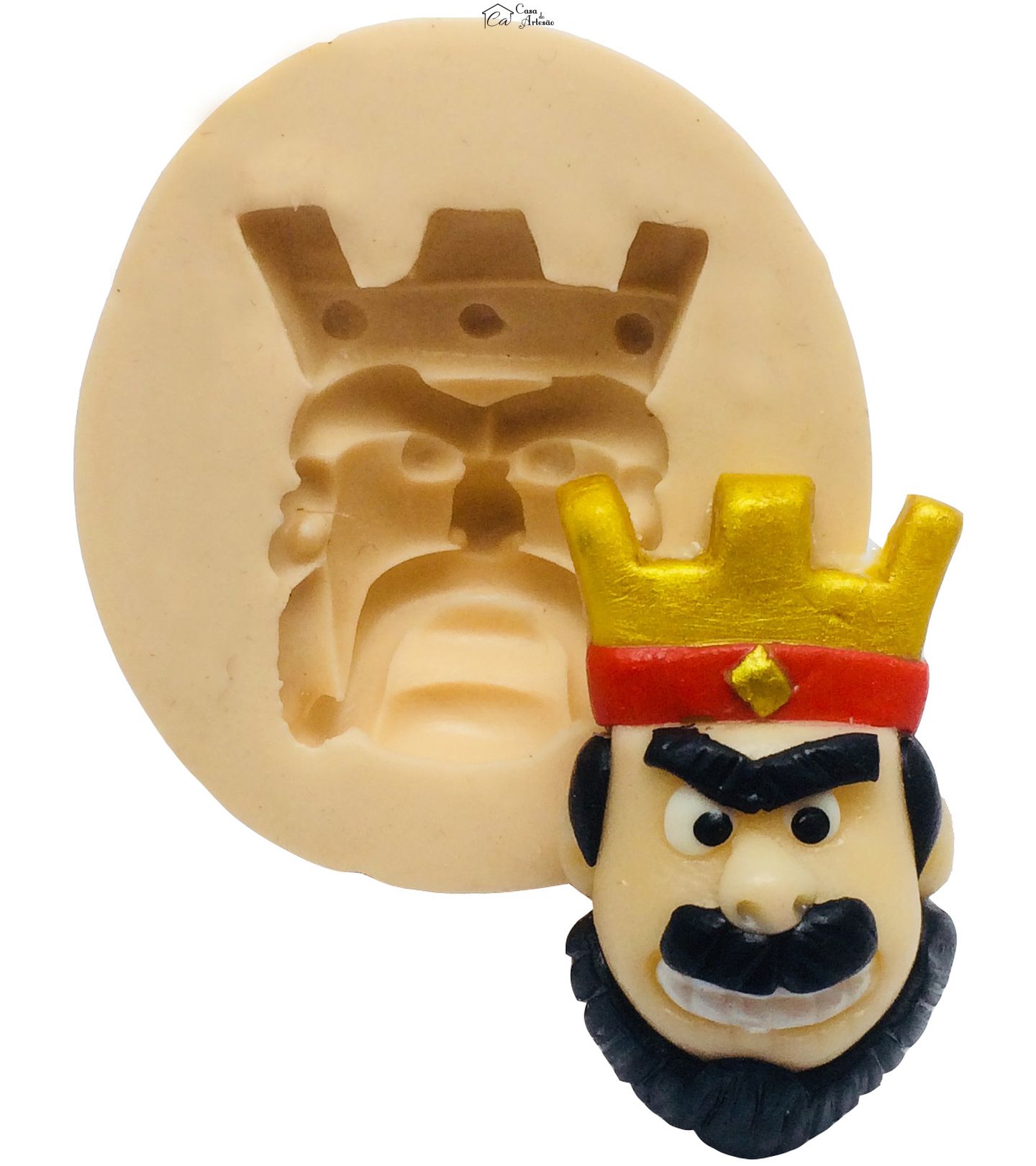 Molde de silicone - Clash Royale - Rosto Rei - Mod.01 - Medio - P205