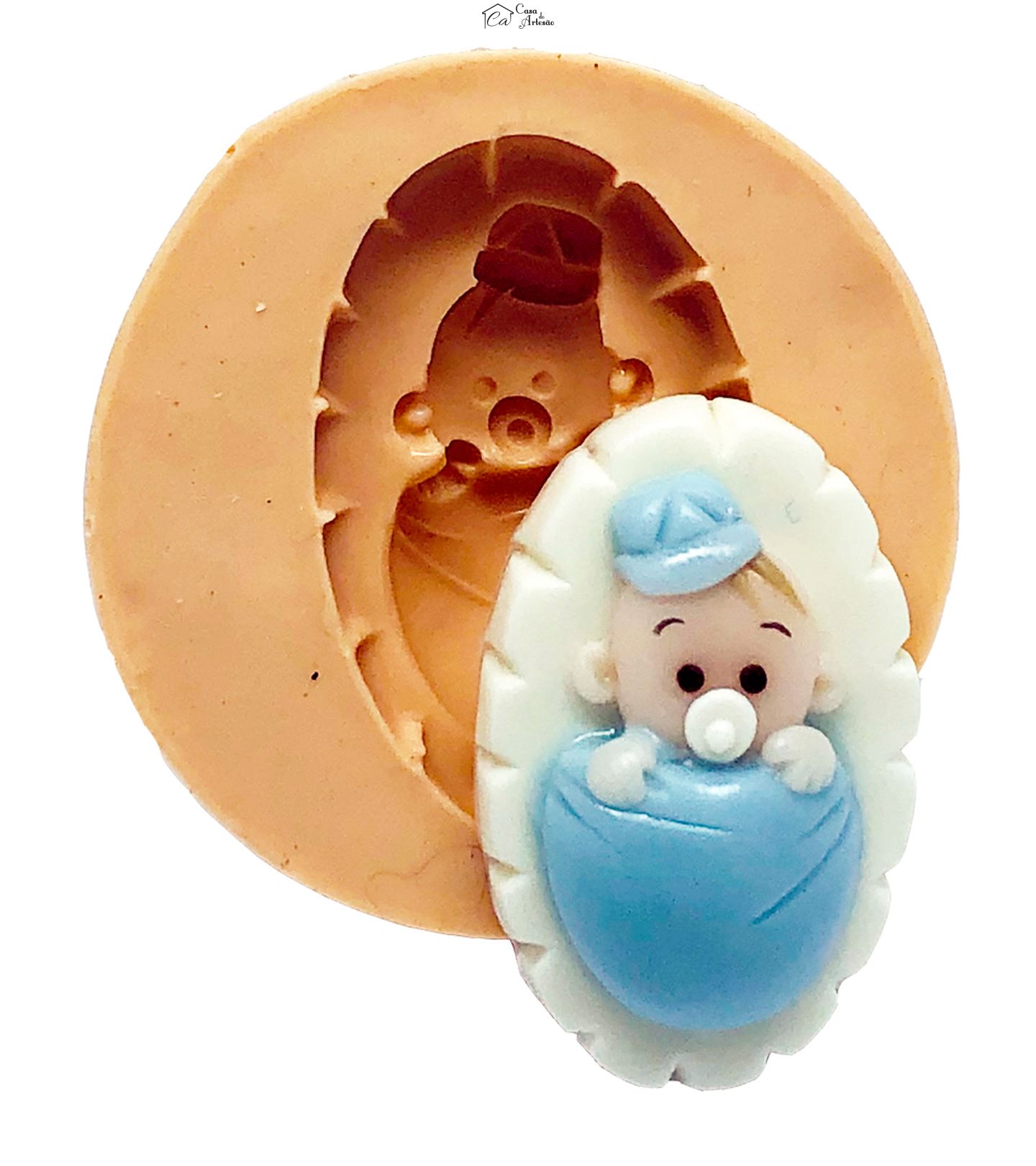 Molde de silicone - Bebê com Chupeta - Menino - Pequeno - P814