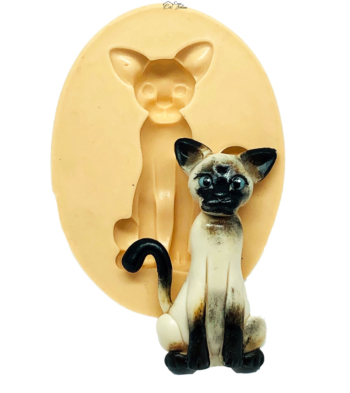 Molde de silicone - Gato - Siames - Grande - P828