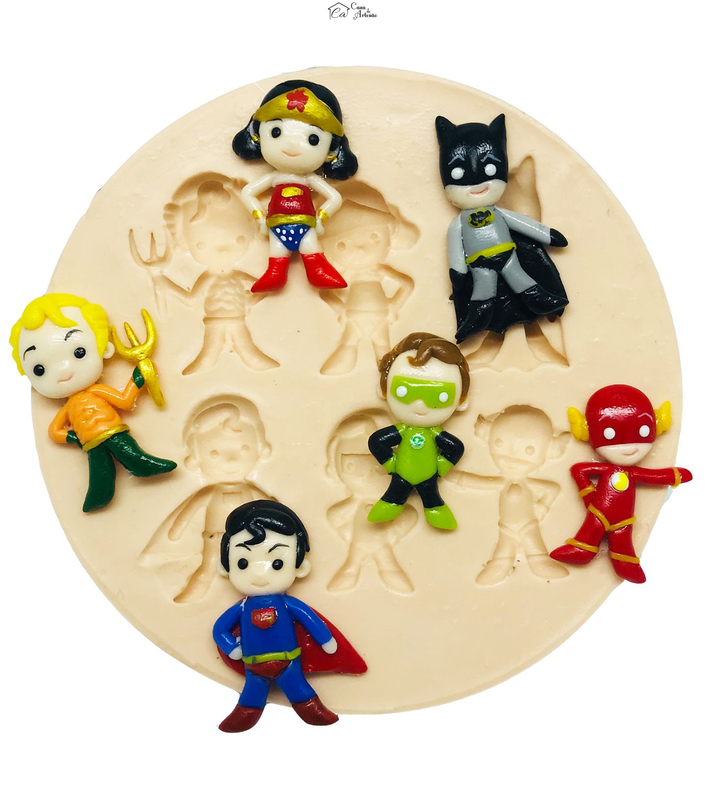 Molde de silicone - Liga da Justiça - Fofinhos - Personagens - Pequeno - P504