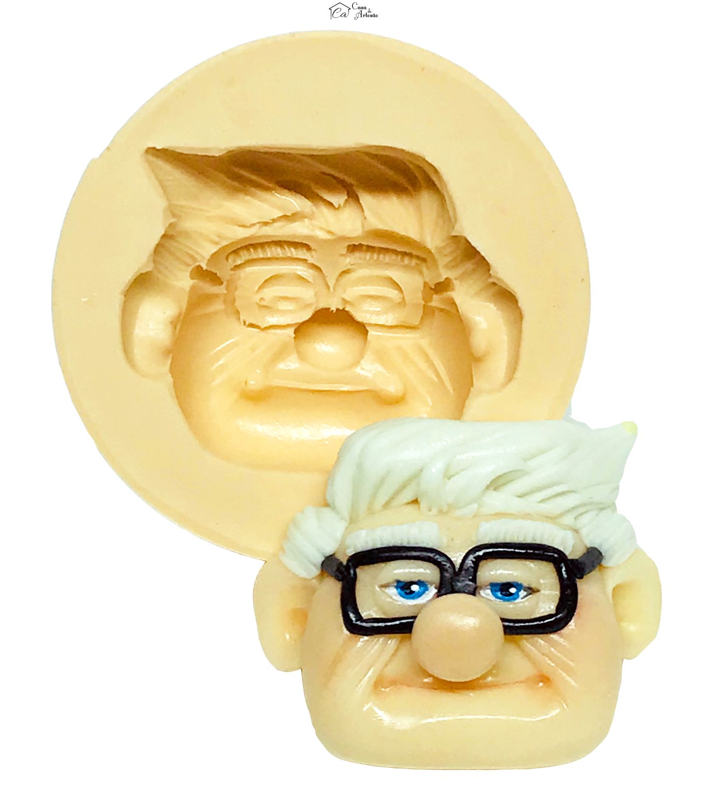 Molde de silicone - Up! Altas Aventuras - Rosto Carl Medio - P563