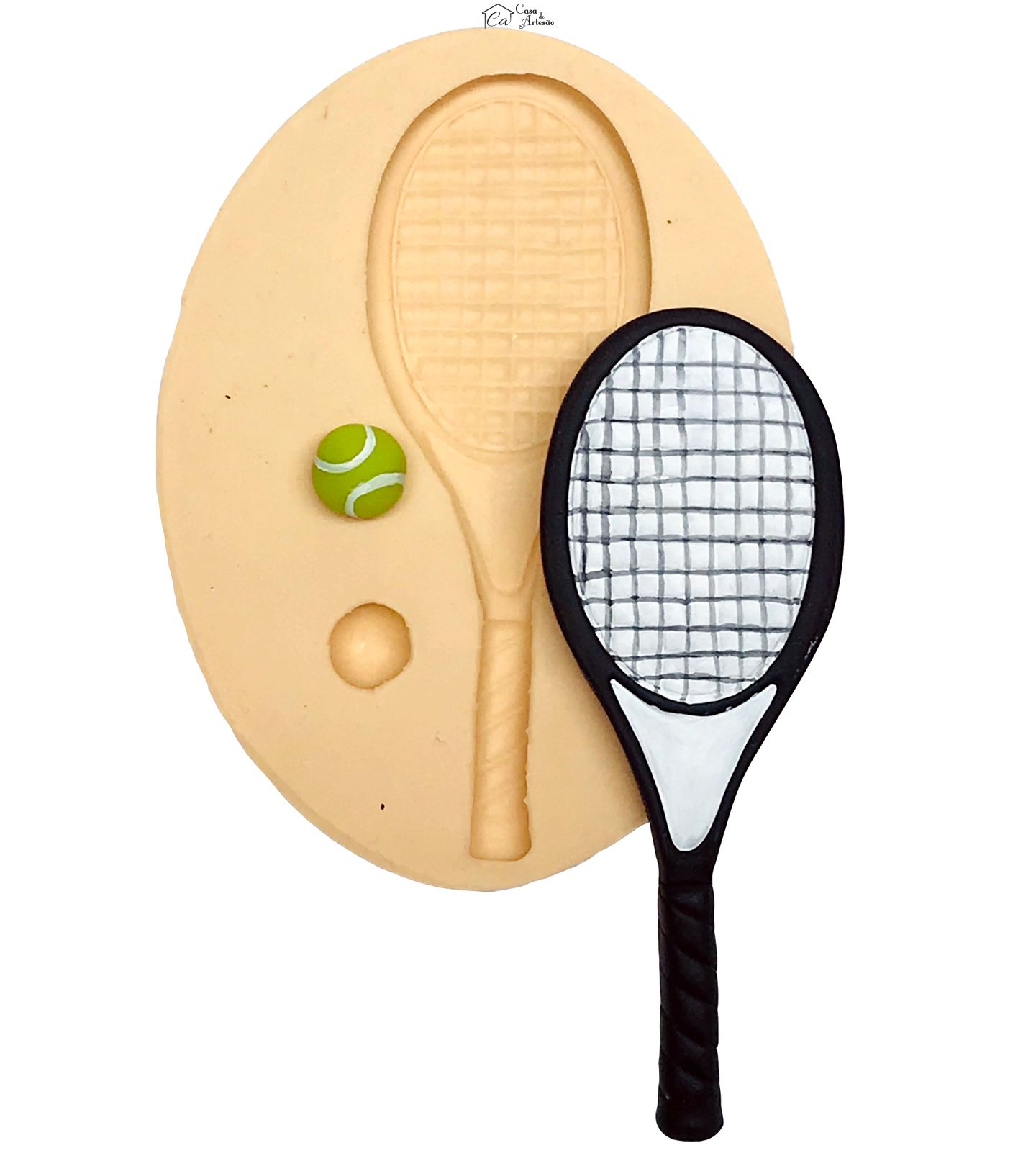 Molde de silicone - Esporte - Tenis (Raquete e Bola) - Grande - P583