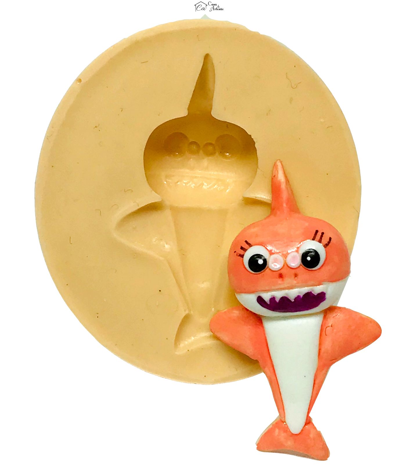 Molde de silicone - Baby Shark - Vovó - Pequeno - P635