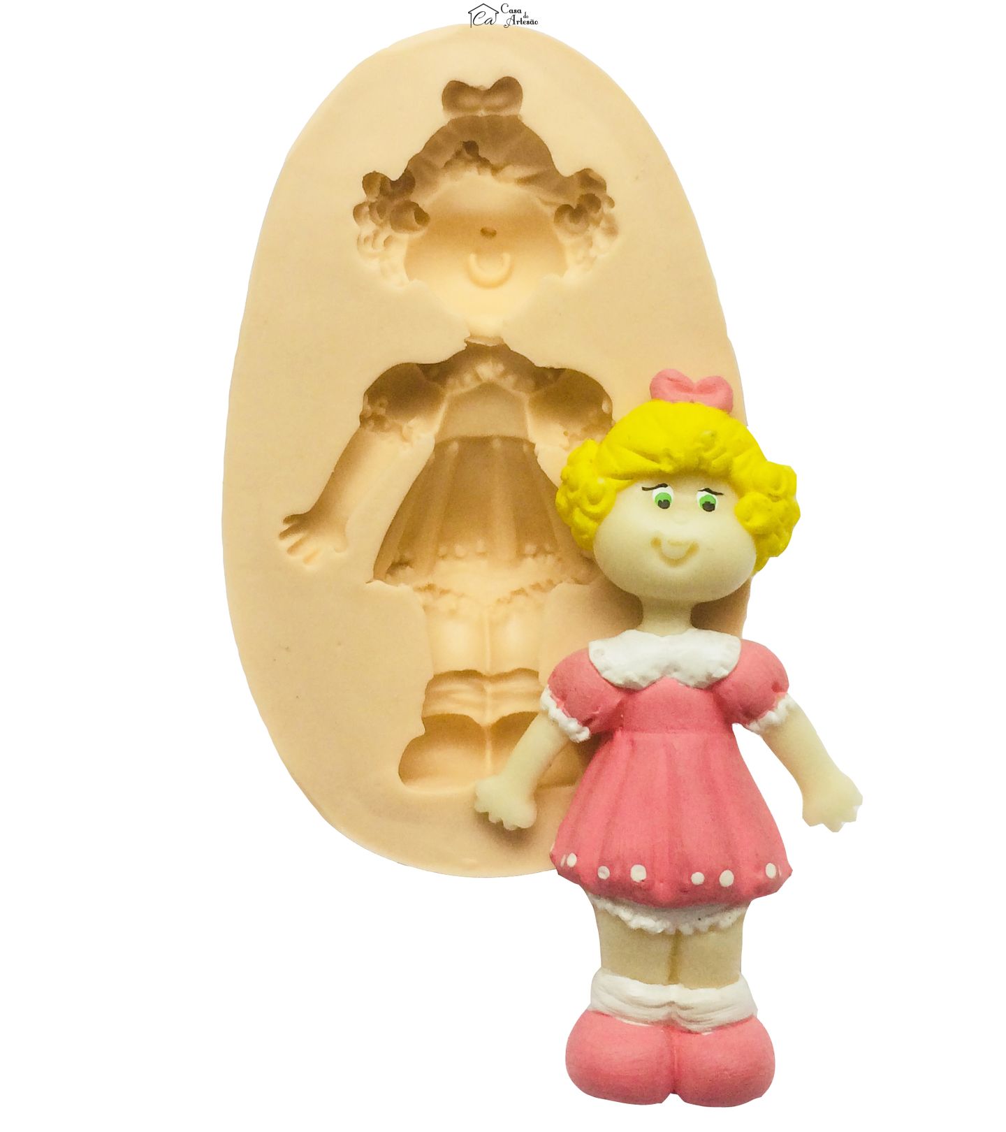 Molde de silicone - Menina Media c/ Vestido