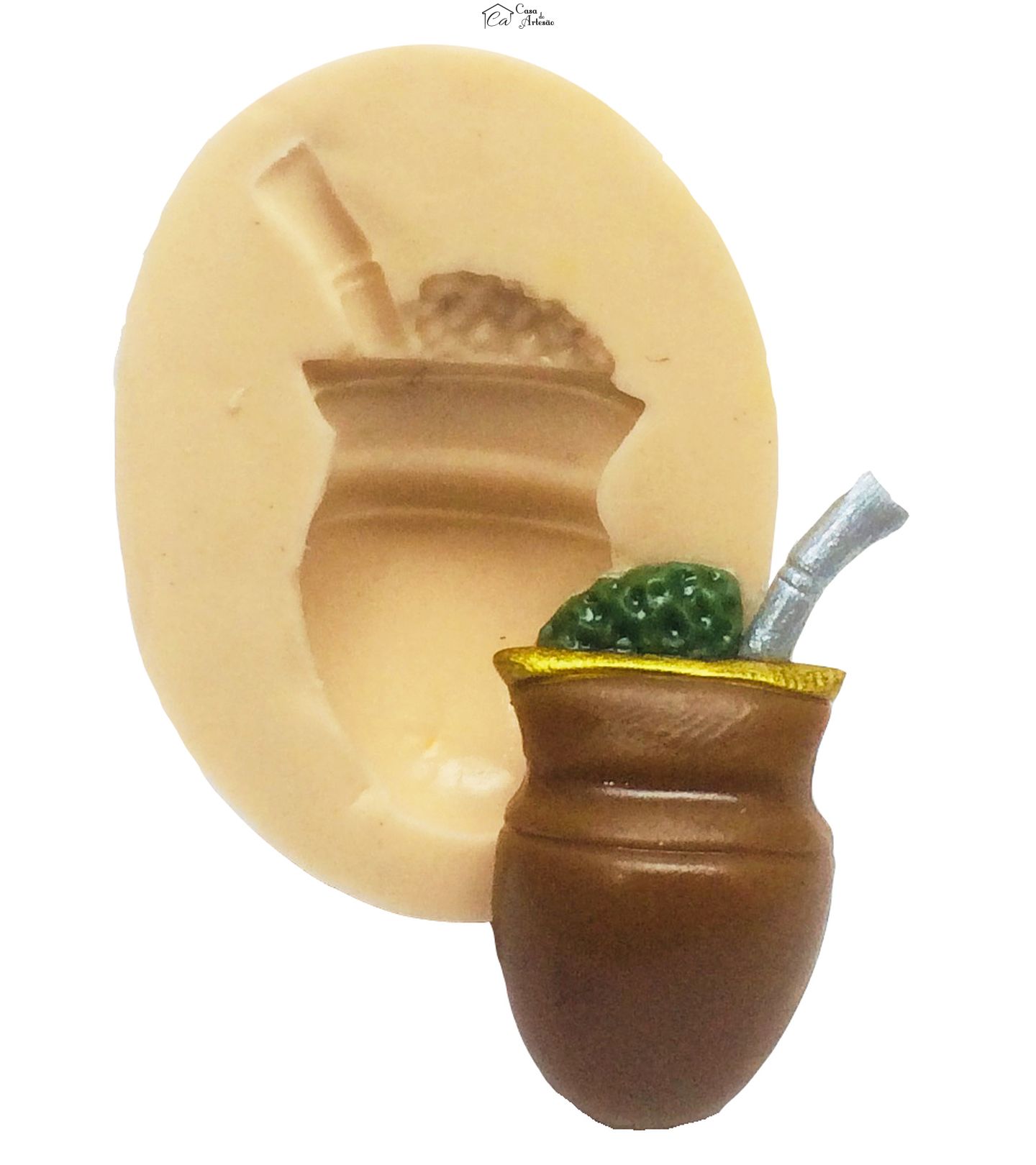 Molde de silicone - Tradiçoes Gauchas - Cuia / Bomba - Pequena - P206