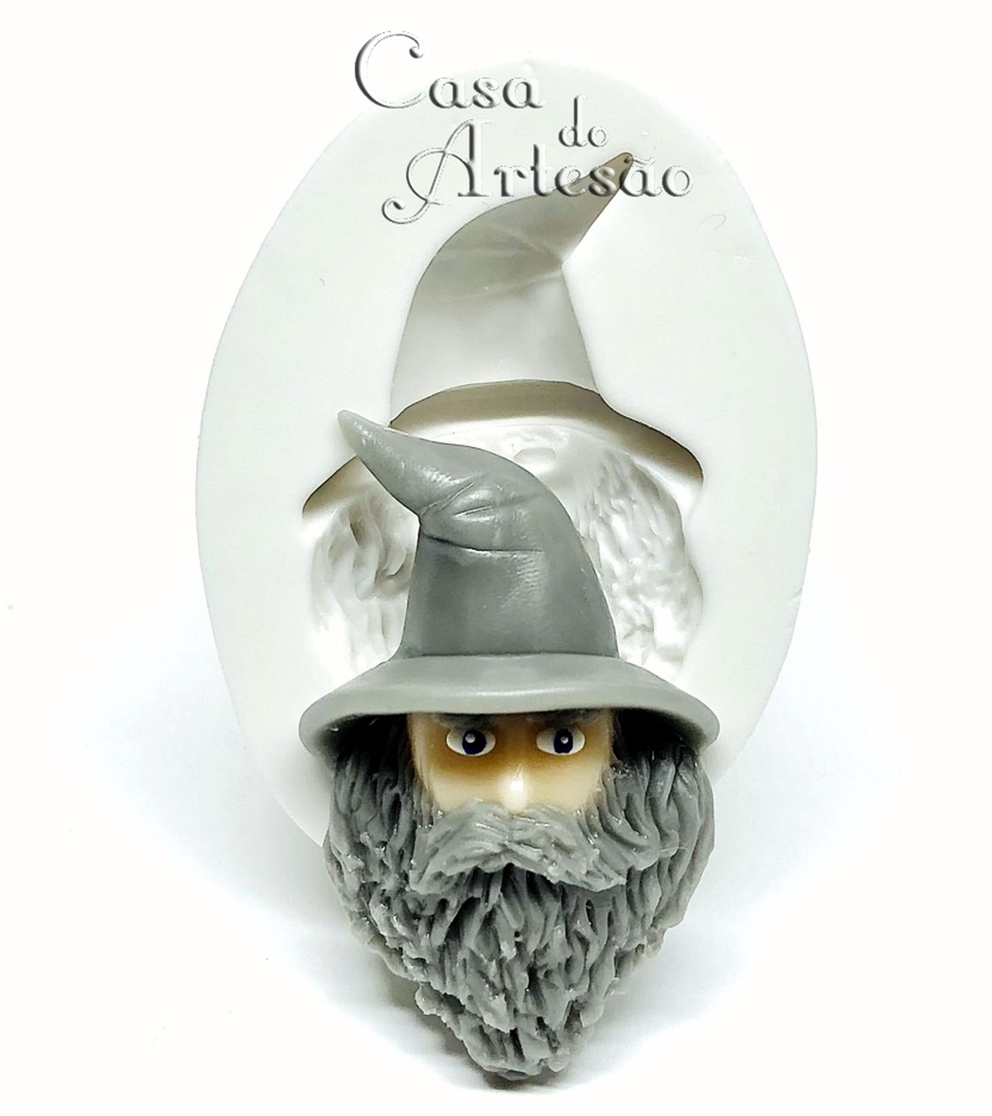 Molde de silicone - Senhor do Aneis - Rosto Gandalf - Medio - P918
