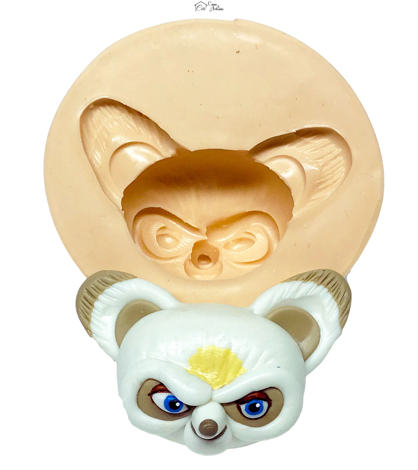 Molde de silicone - Kung Fu Panda - Rosto Mestre Shifu - Grande - P625