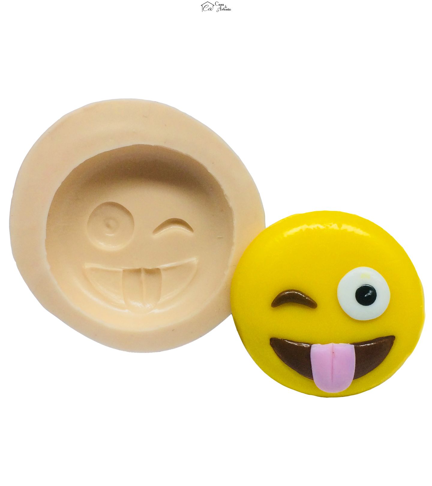 Molde de silicone - Emoji O filme - Sou Sarcástico e Feliz - Medio - P322