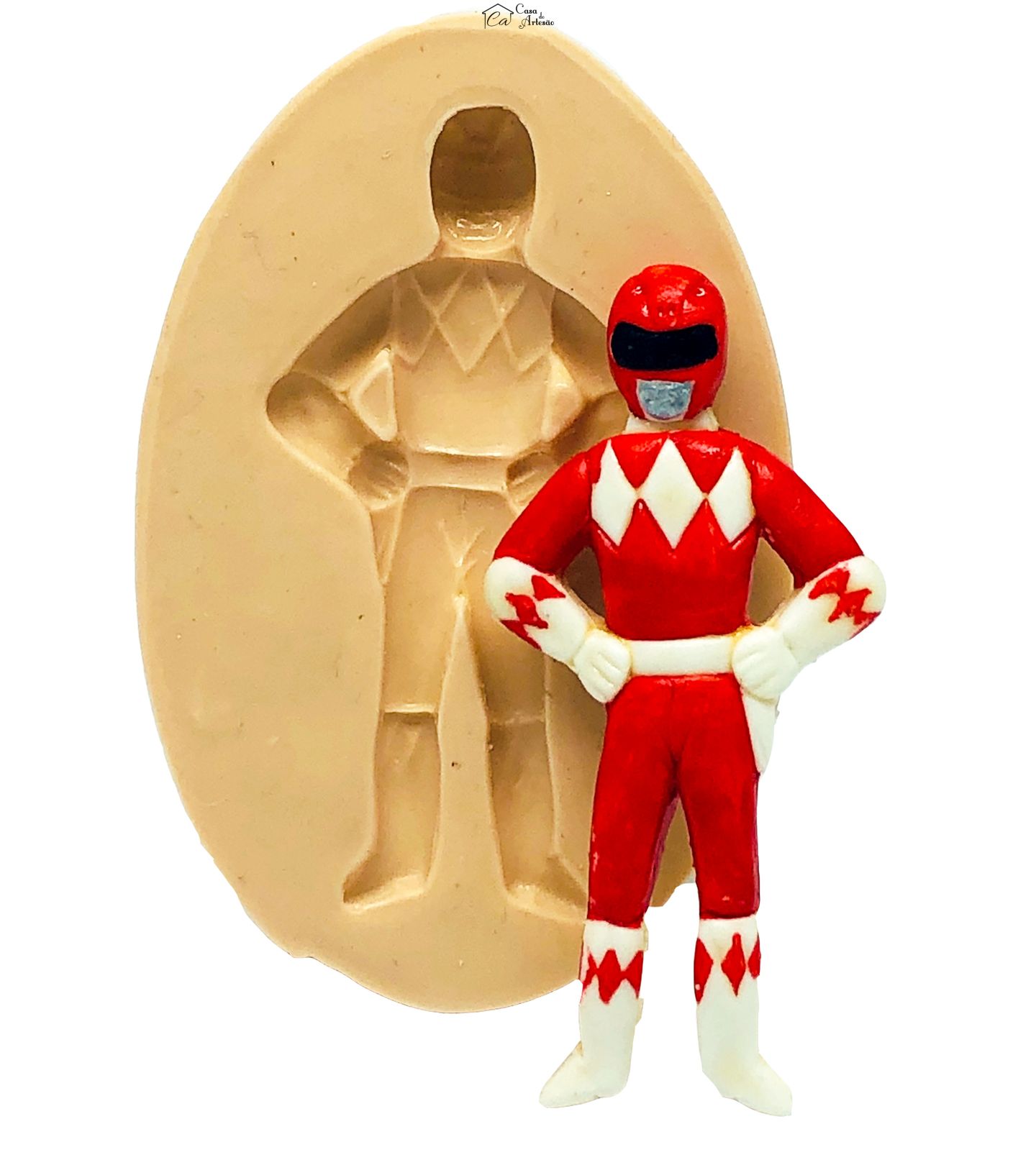 Molde de silicone - Power Ranger - Vermelho - Medio - P793