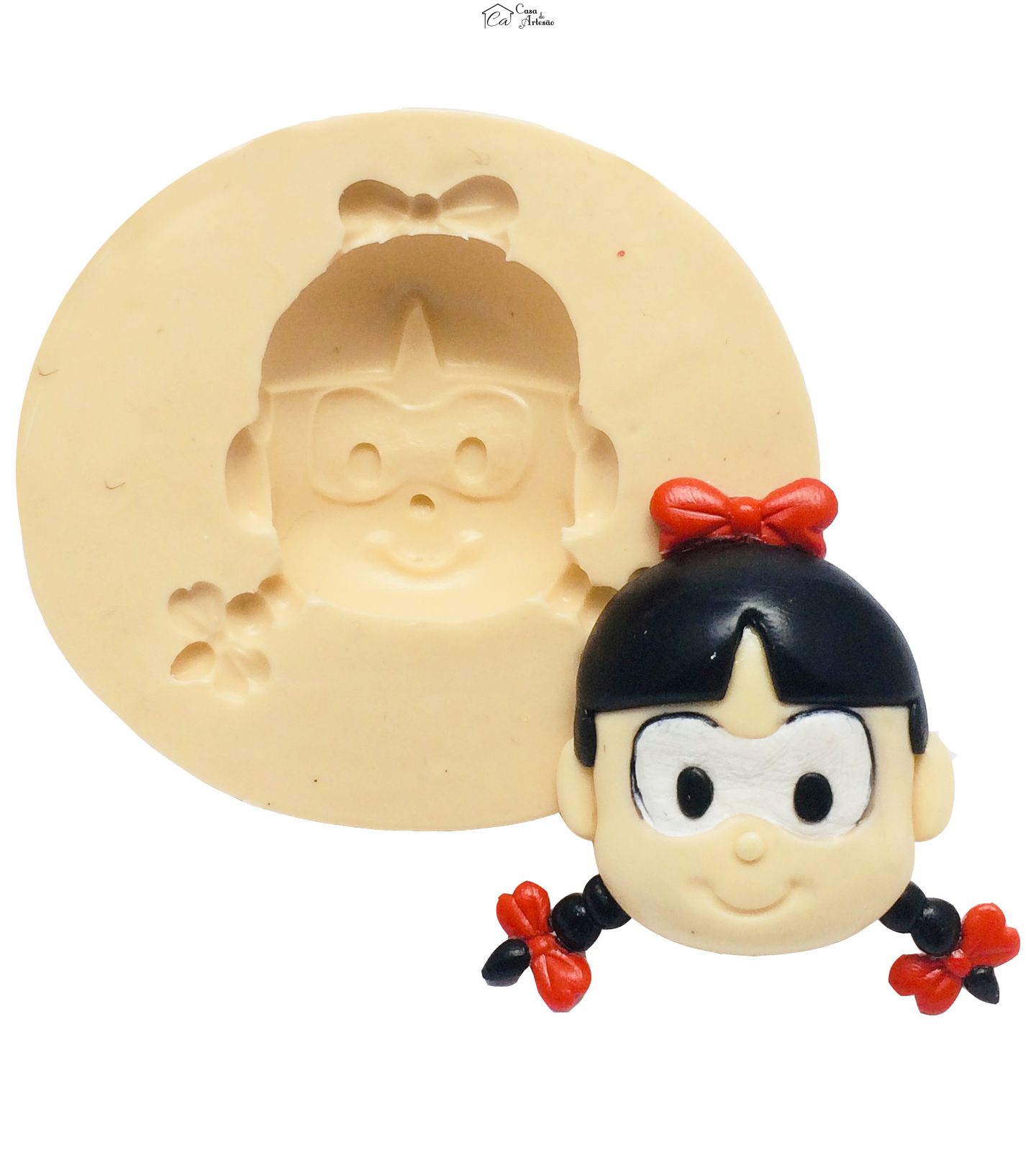 Molde de silicone - Rosto Menina da Roça Grande - P225