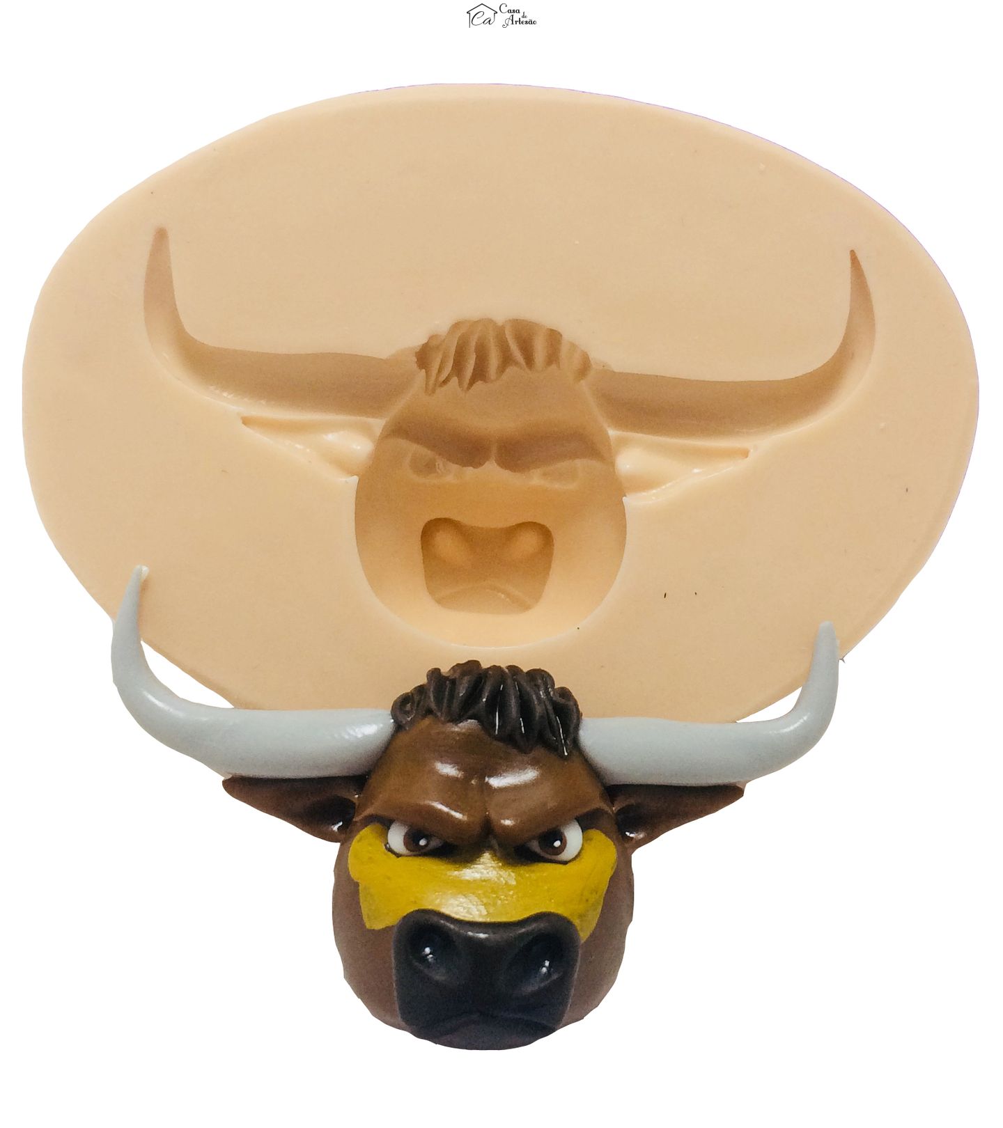 Molde de silicone - Touro Ferdinando - Rosto Valente - Medio - P404