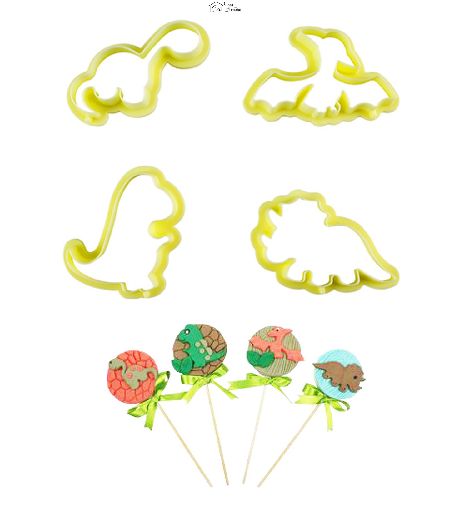 Cortador Blue Star - Kit Dinossauros - c/ 04 Peças - Cod.6528