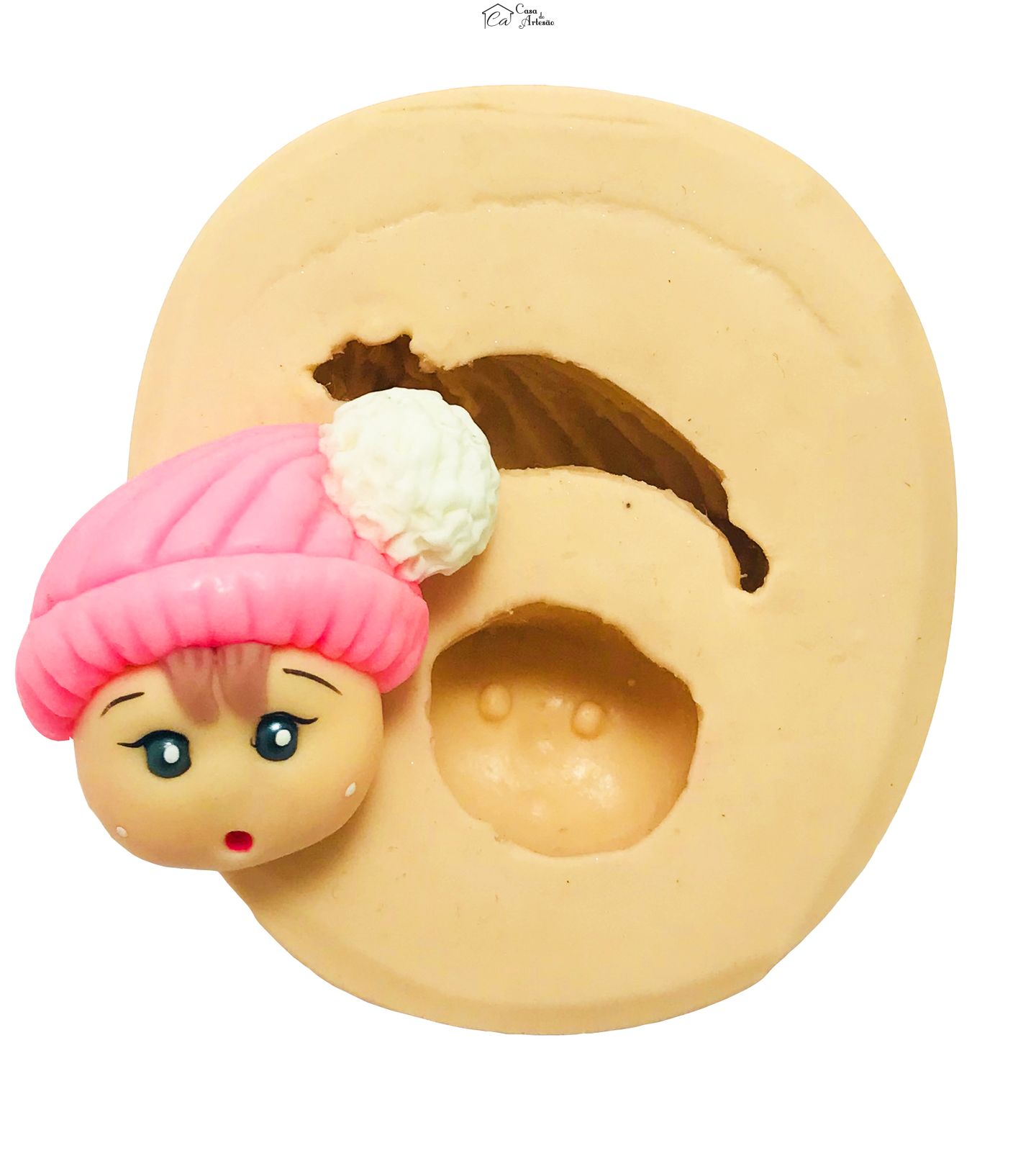 Molde de silicone - Rosto Bebê c/ Touca