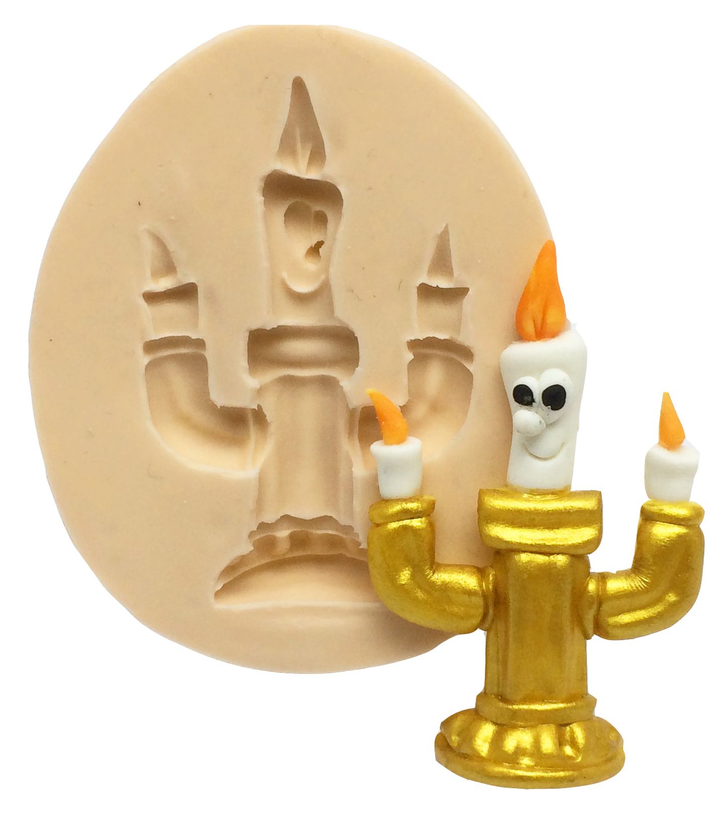 Molde de silicone - A Bela e A Fera - Candelabro Grande - P208