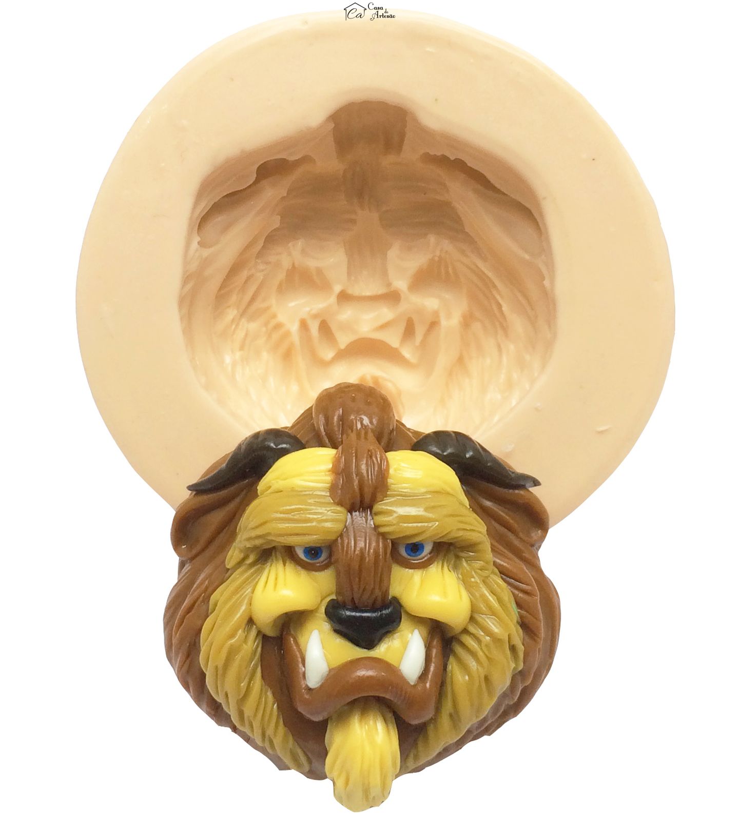 Molde de silicone - A Bela e a Fera - Rosto Fera - Mod.02 - Grande -  P284