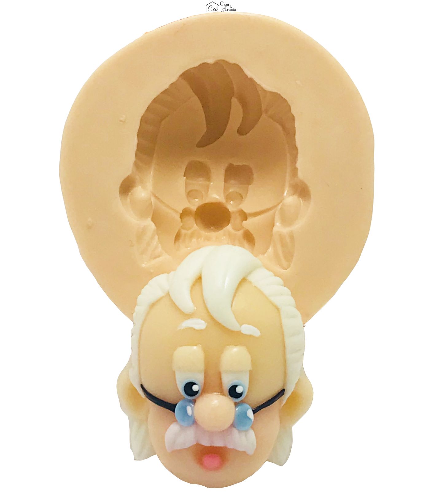 Molde de silicone - Pinocchio - Rosto Gepetto - Pequeno - P419