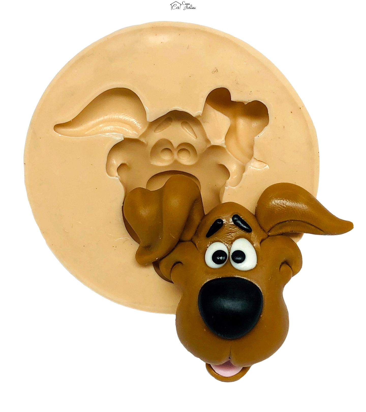 Molde de silicone - Scooby Doo - Rosto Scooby Doo Baby - Grande - P753