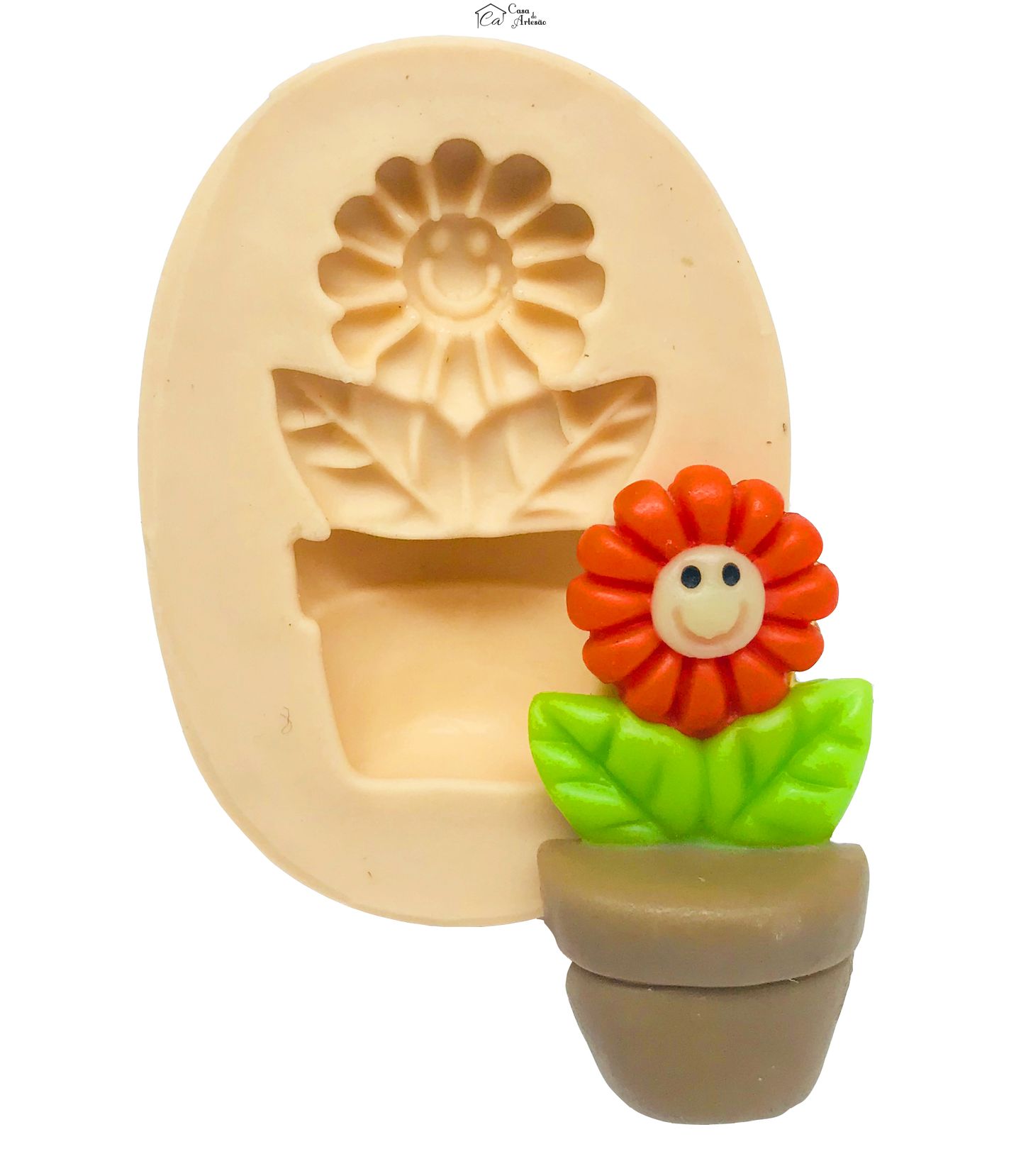 Molde de silicone - Vaso c/ Flor