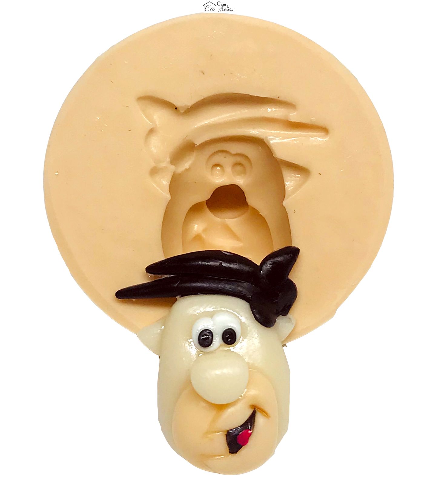 Molde de silicone - Flintstones - Rosto Fred - Pequeno - P606