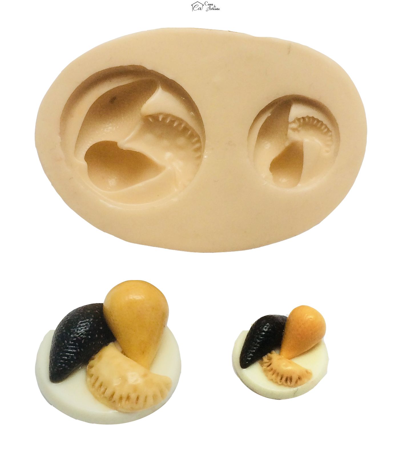 Molde de silicone - Comida de Boteco - Pastel, Quibe, Coxinha - P202