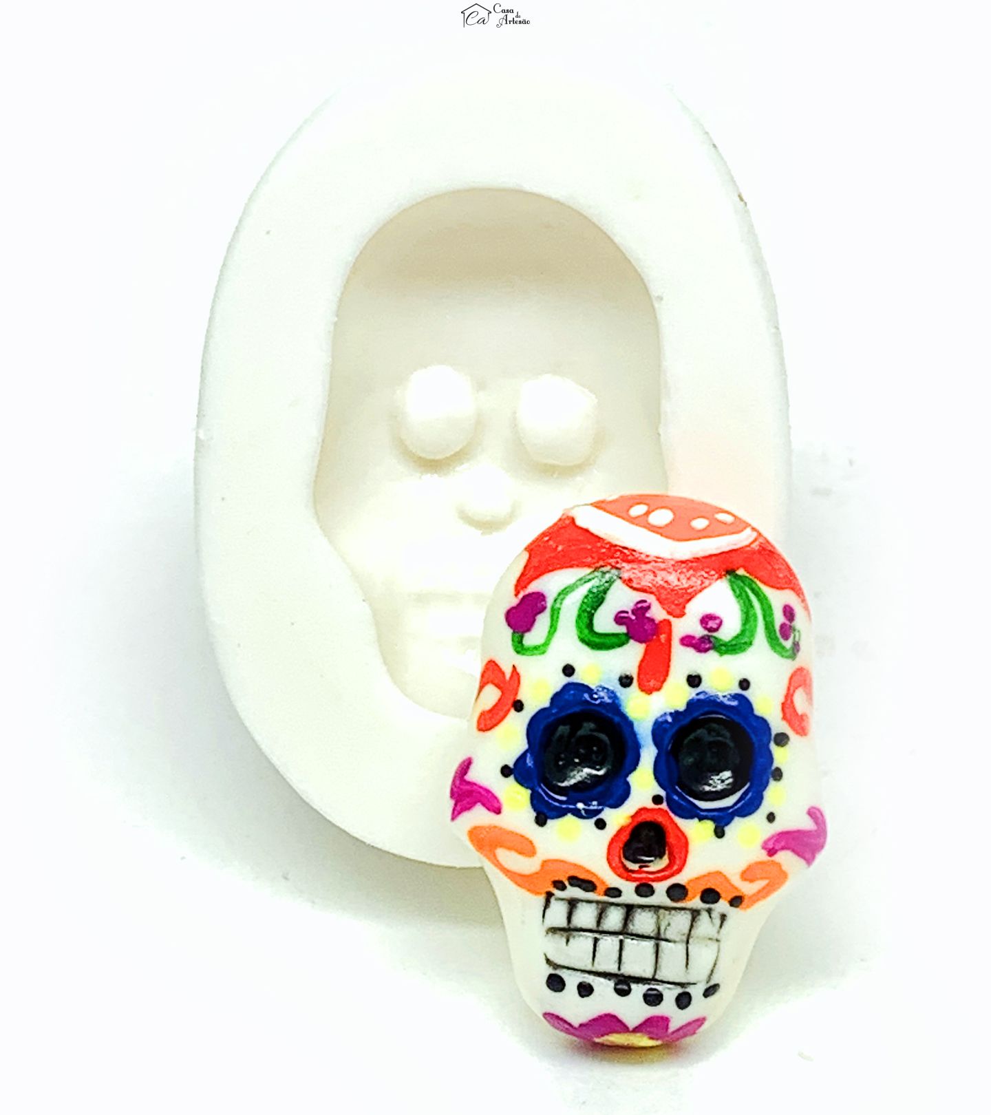 Molde de silicone - Caveira Mexicana - Pequena - P1137