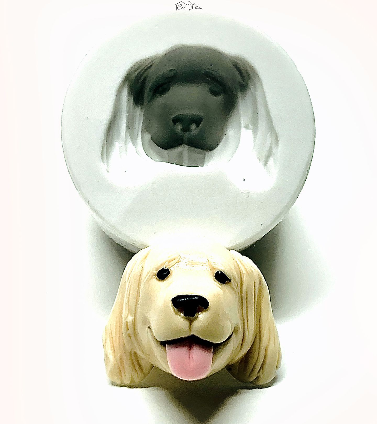Molde de silicone - Cachorro - Rosto Golden Retriever - Medio - P1048