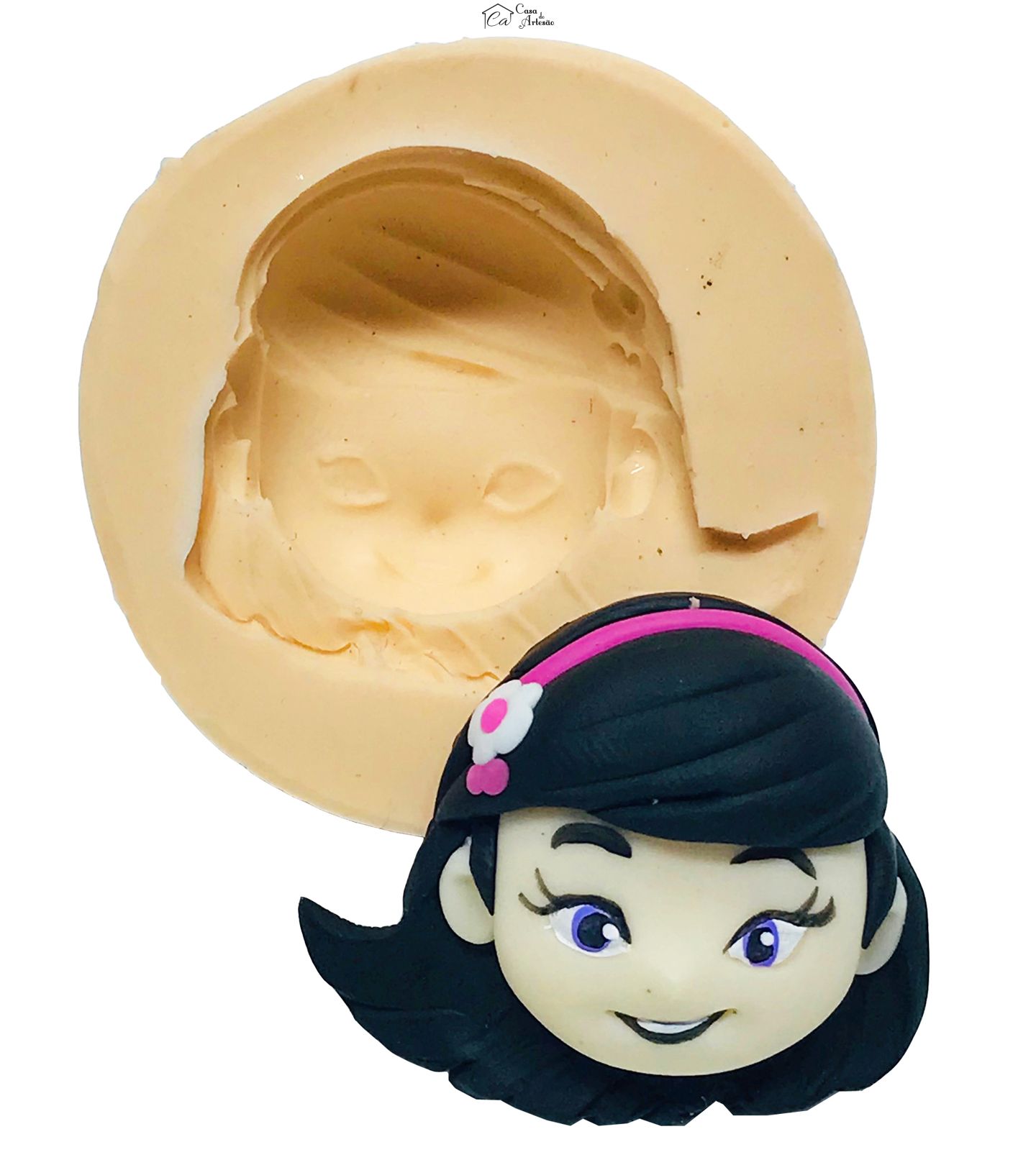 Molde de silicone - Moranguinho - Rosto Cerejinha - Pequeno - P541