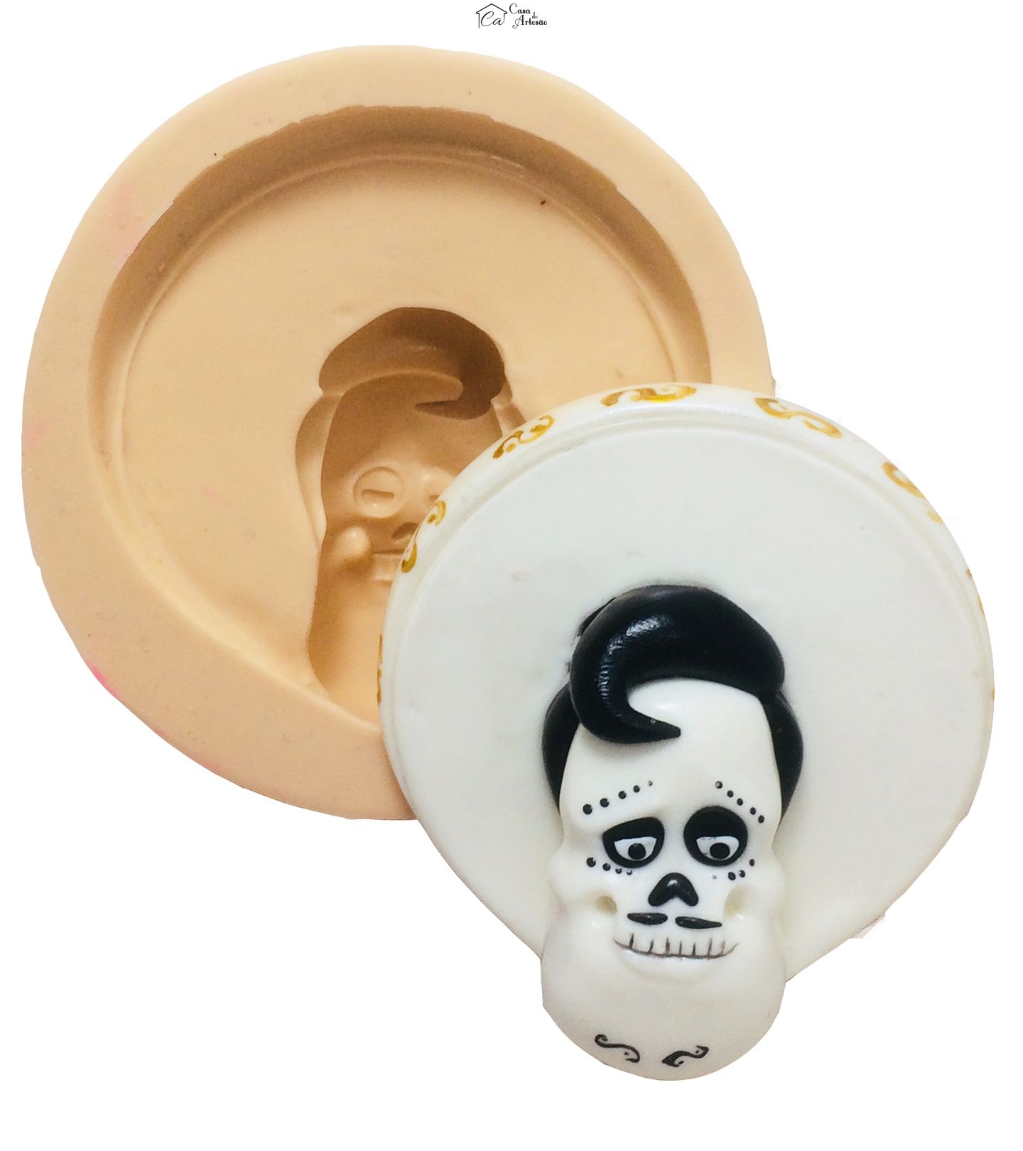 Molde de silicone - A vida é uma Festa - Rosto Ernesto de La Cruz - Grande - P382