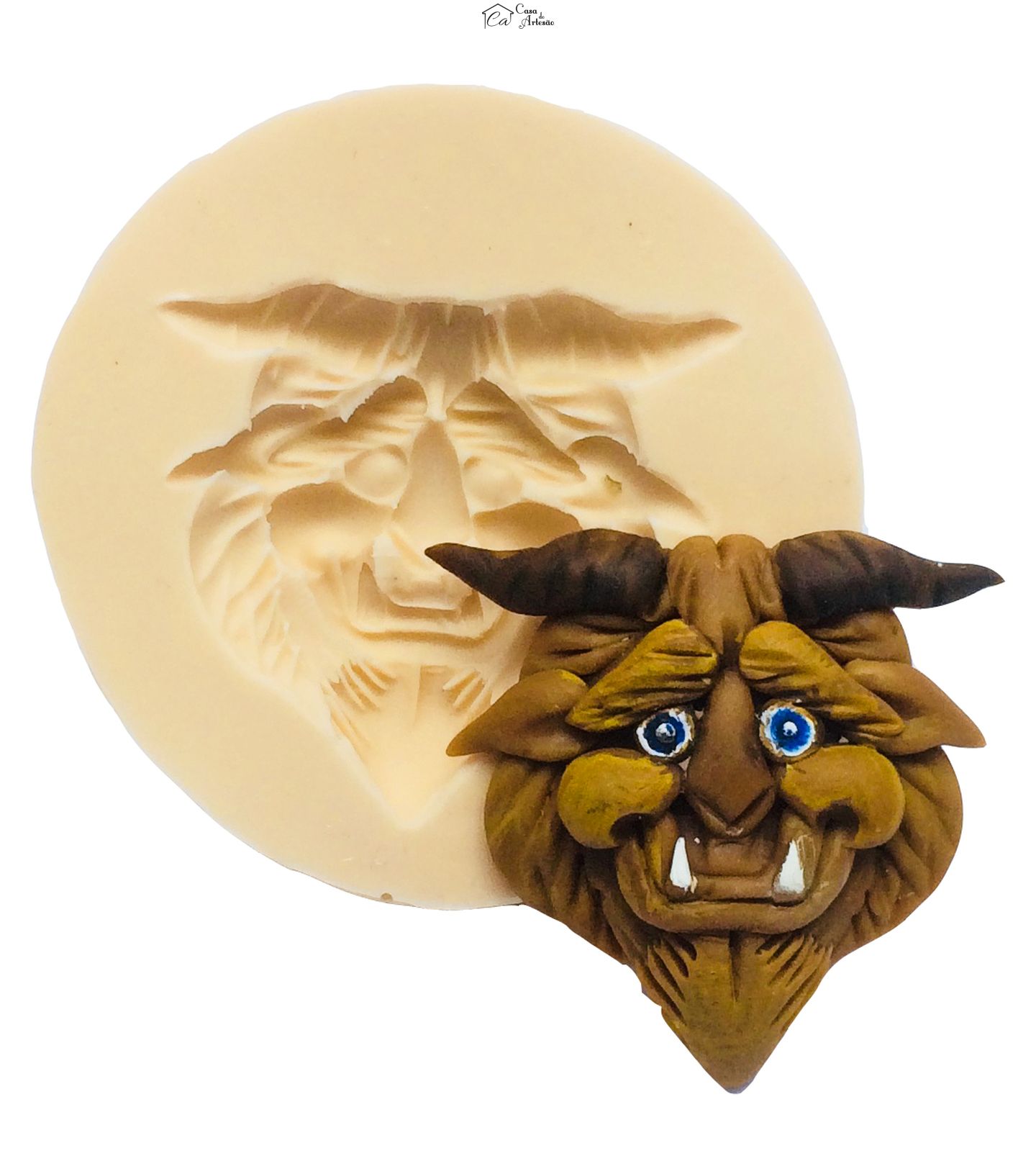 Molde de silicone - A Bela e a Fera - Rosto Fera - P185