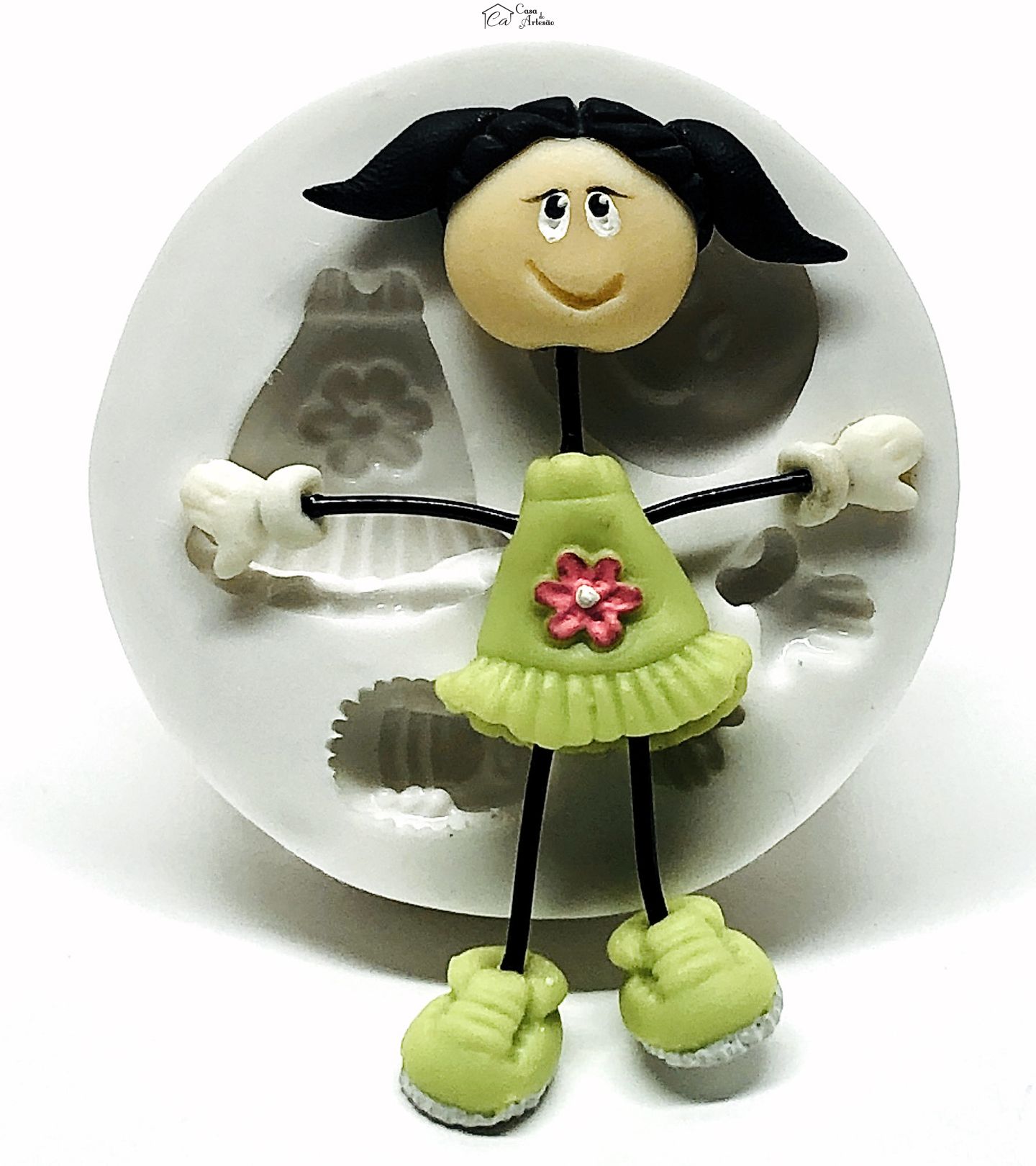 Molde de silicone - Menina Chaveiro - P994