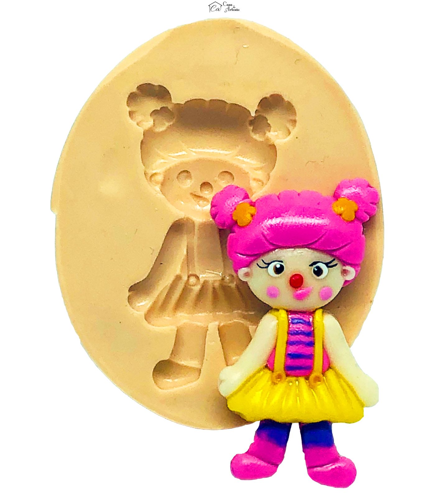 Molde de silicone - Circo Rosa - Palhaça 1 - Media - P833