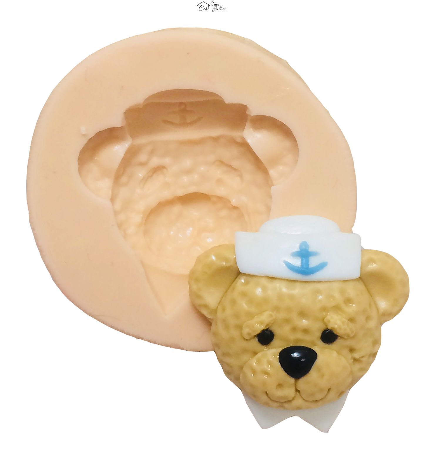 Molde de silicone - Rosto Urso Marinheiro - Pequeno - P384