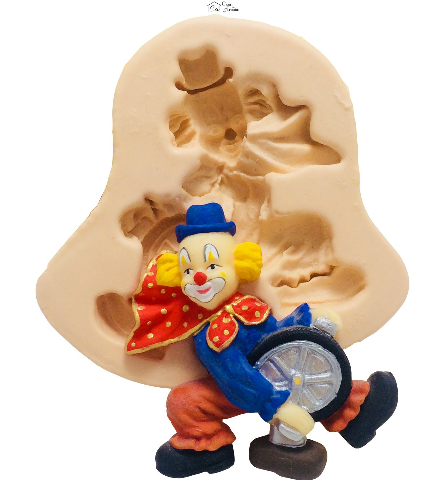 Molde de silicone - Palhaço Andando Na Roda - P100