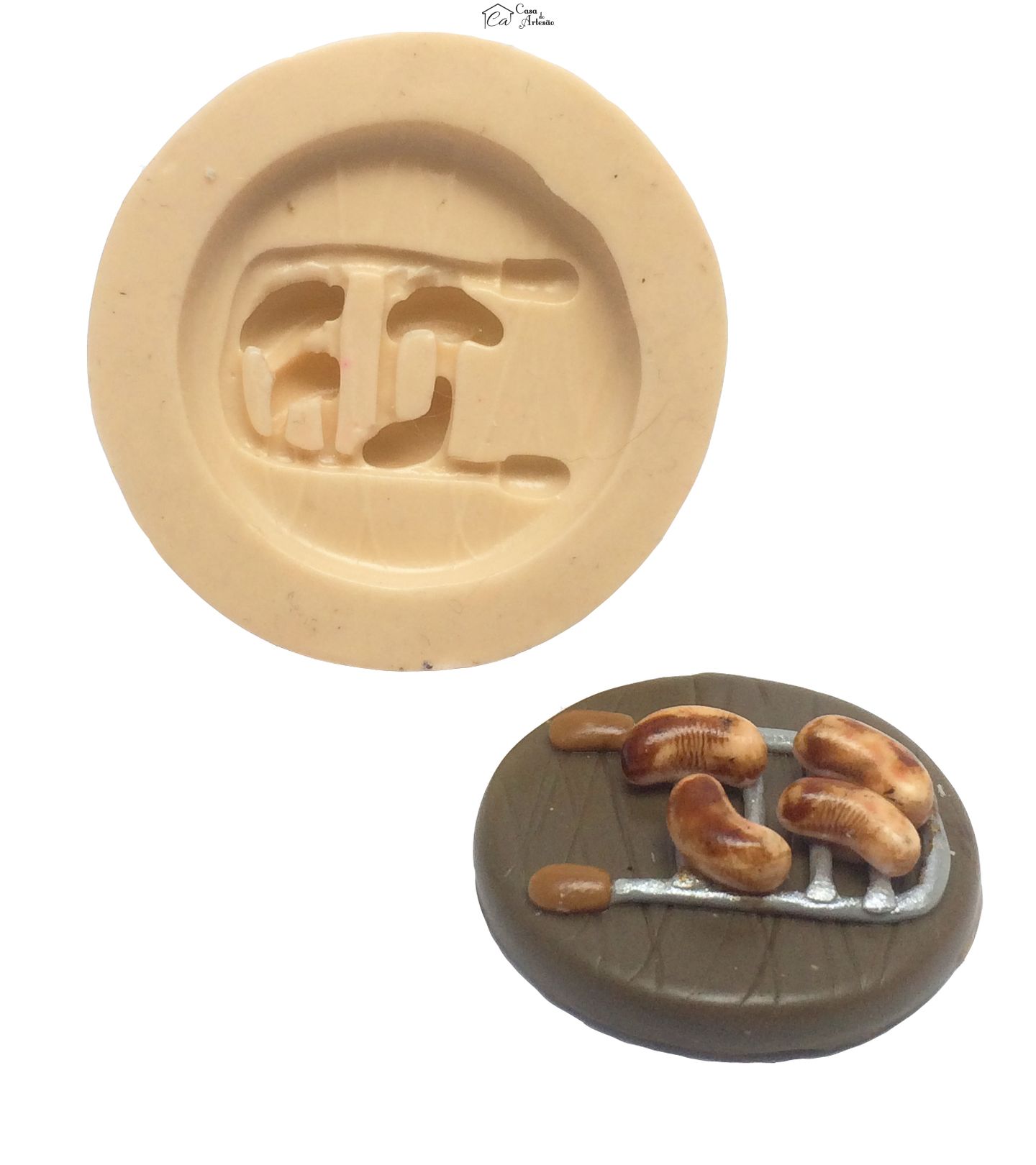 Molde de silicone - Comida de Boteco - Lingüiça na Grelha - Pequena - P216