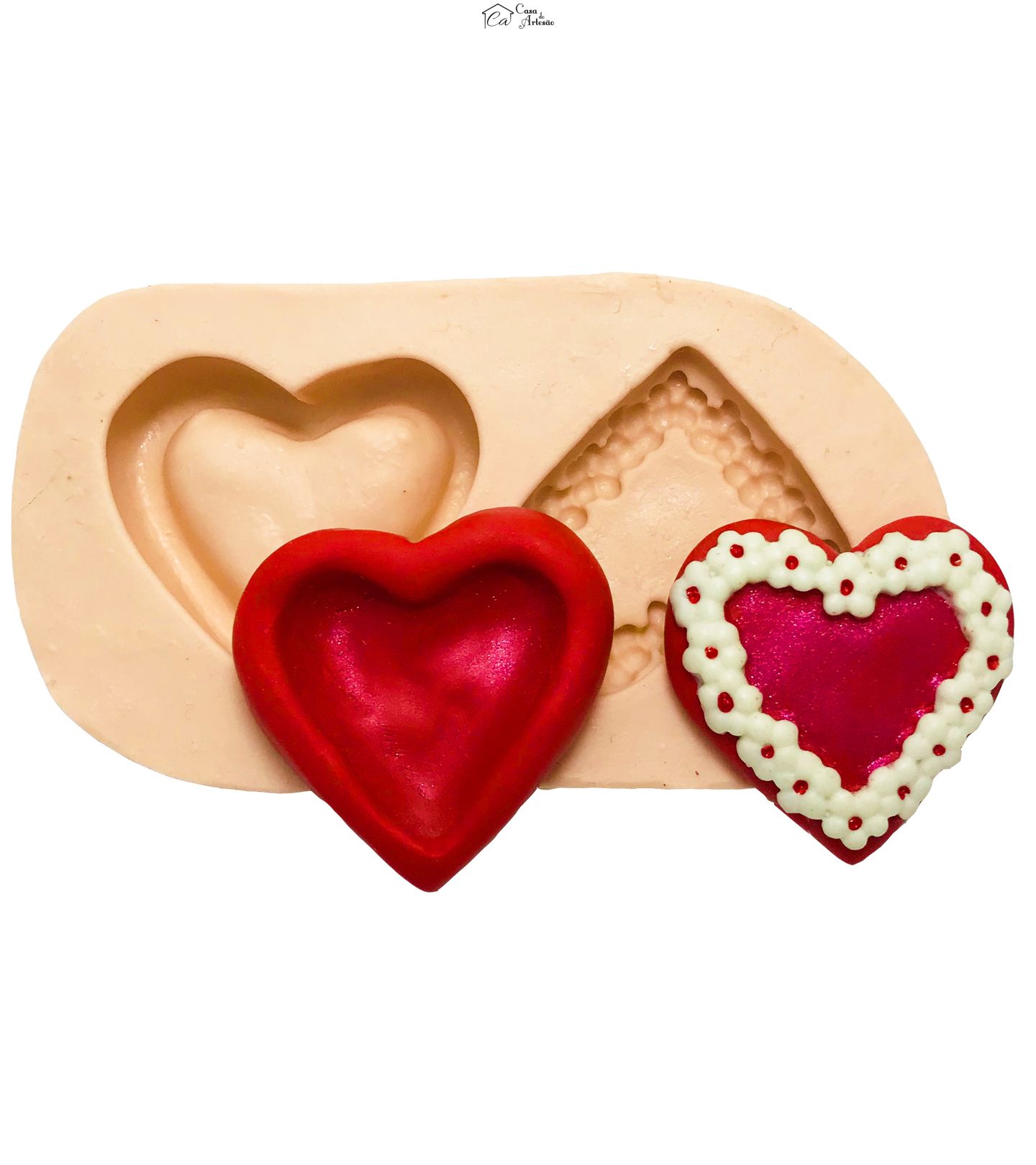 Molde de silicone - Coração - Caixa p/ Anel - Mod.2 - P25