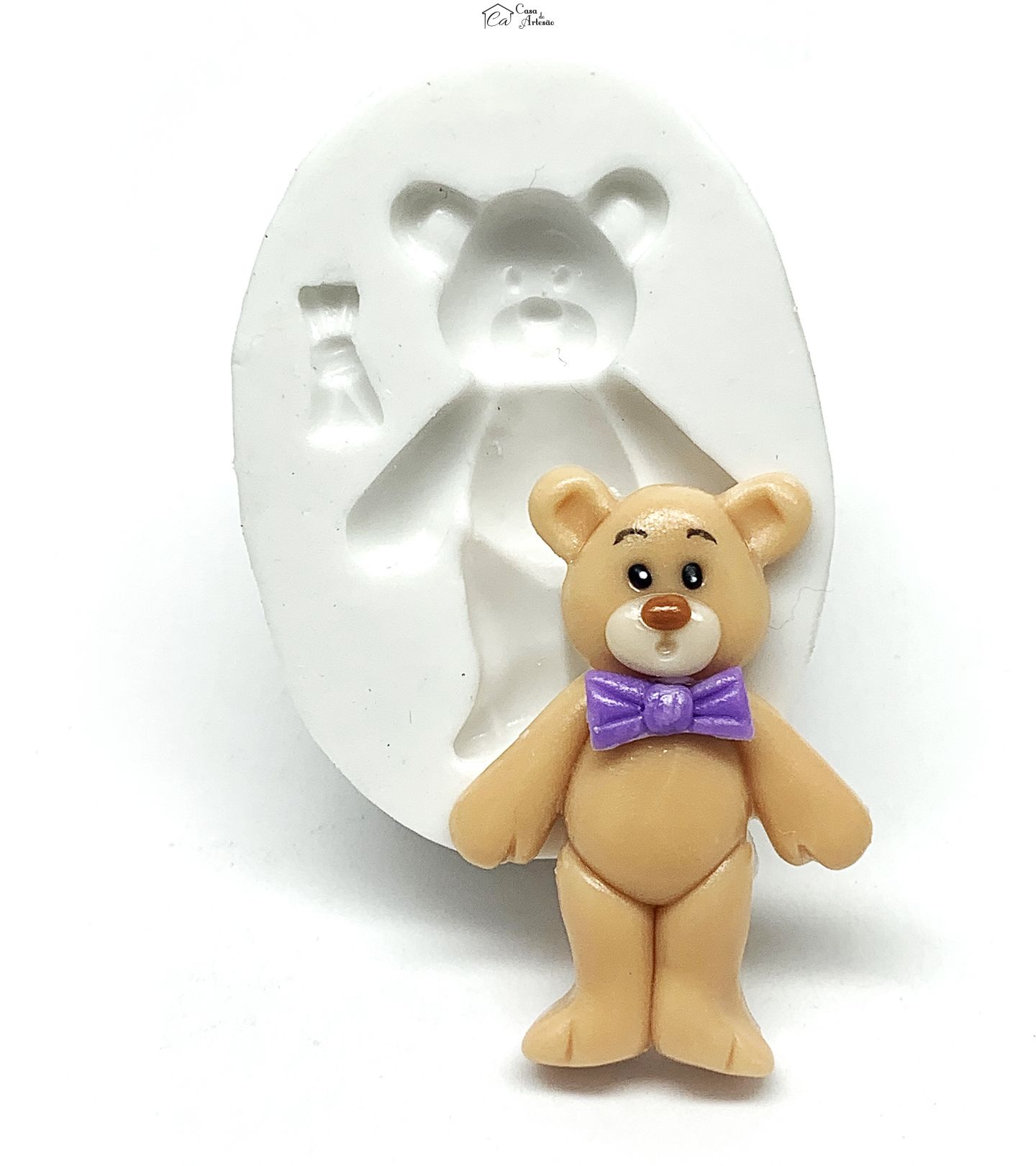 Molde de silicone - Urso com Laço I - Pequeno - P1198