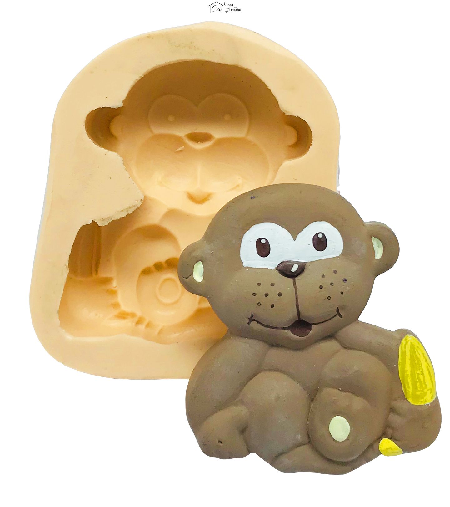 Molde de silicone - Macaco Segurando Banana - P153