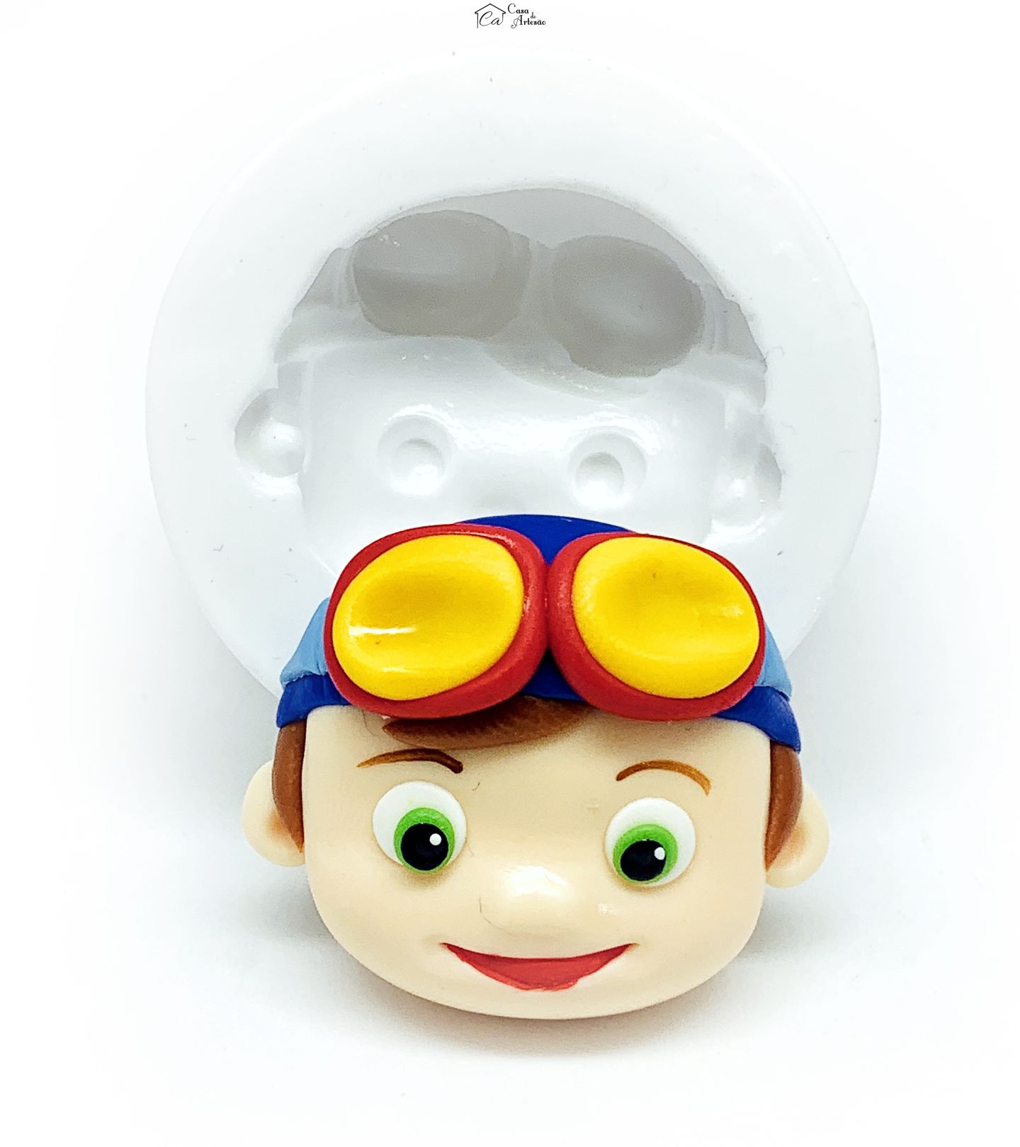 Molde de silicone - Cocomelon - Rosto Menino - Grande - P694