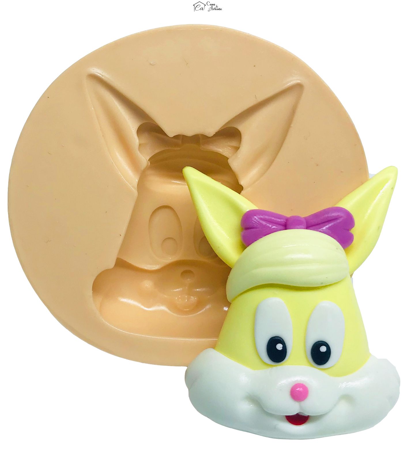 Molde de silicone - Looney Tunes Baby - Rosto Lola Bunny - Grande - P596