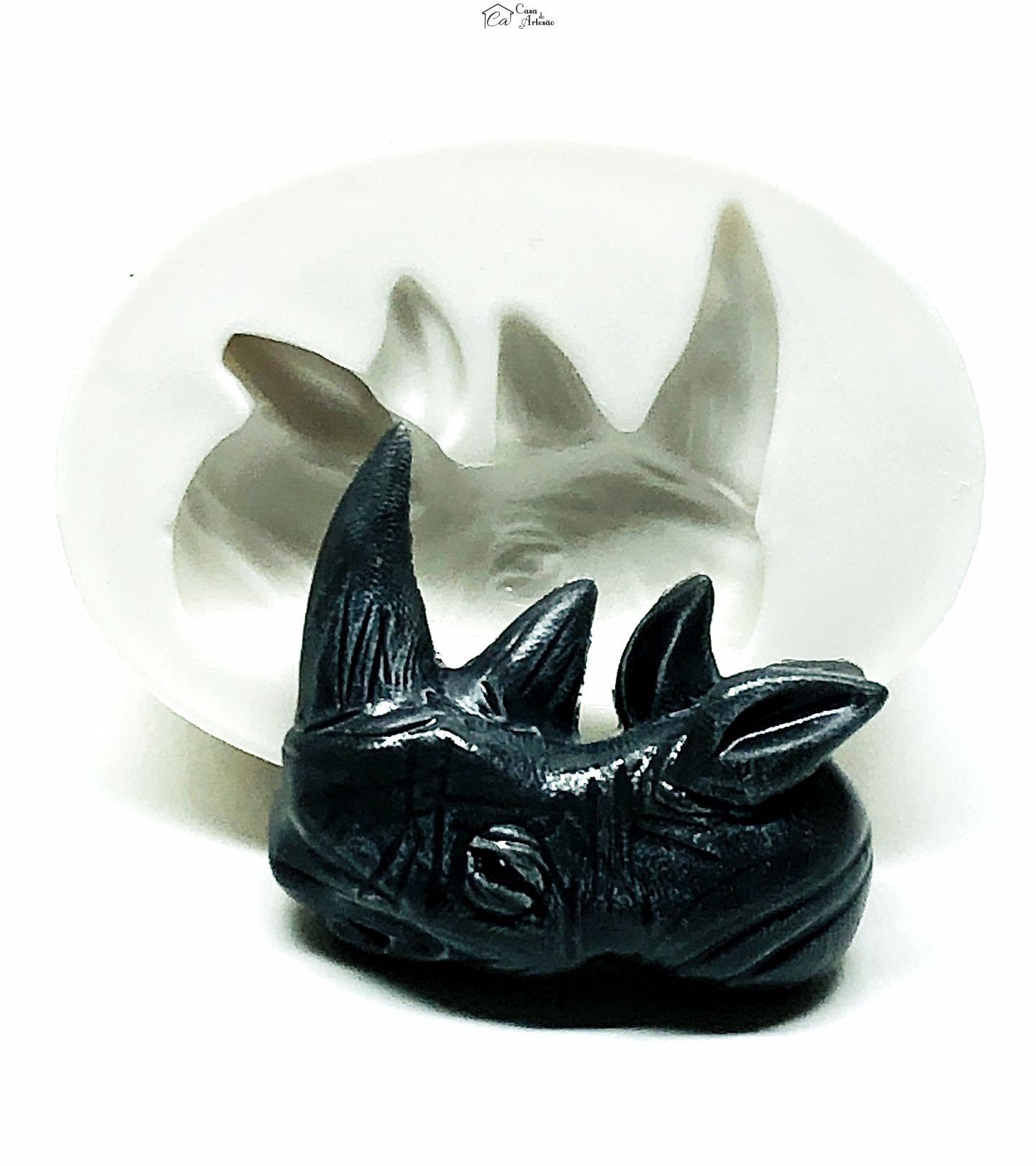 Molde de silicone - Rinoceronte - Rosto - Medio - P996