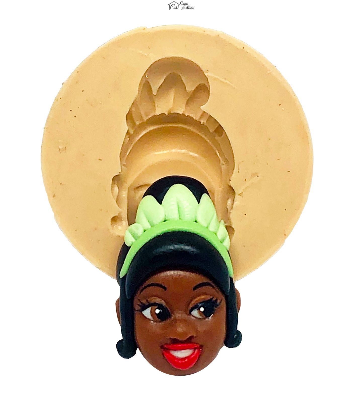 Molde de silicone - Princesas - Rosto Tiana (A Princesa e o Sapo) - Peq - P861