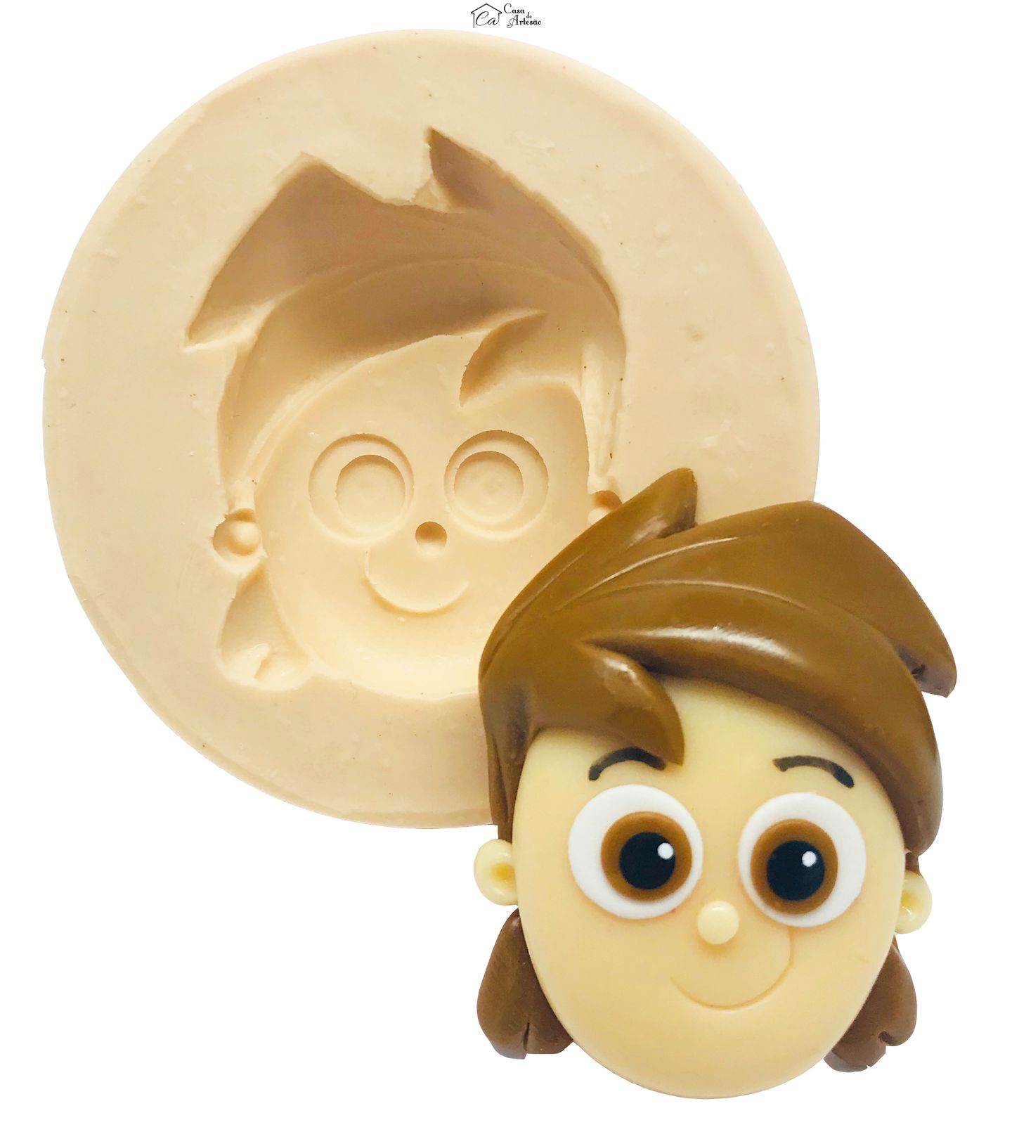 Molde de silicone - Sitio do Pica Pau Amarelo - Rosto Pedrinho - Grande - P486