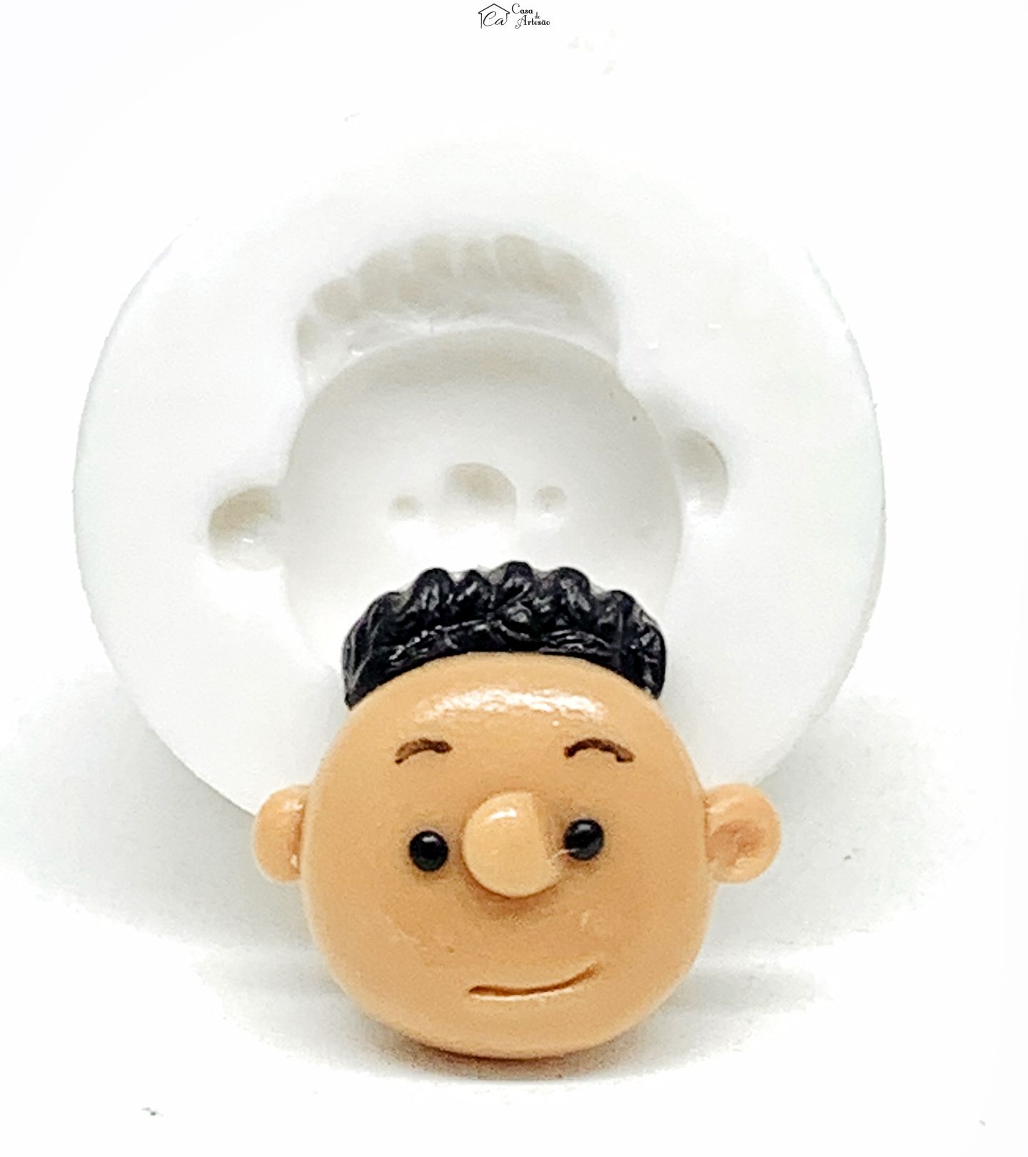Molde de silicone - Turma do Snoopy - Rosto Franklin - Pequeno - P1137