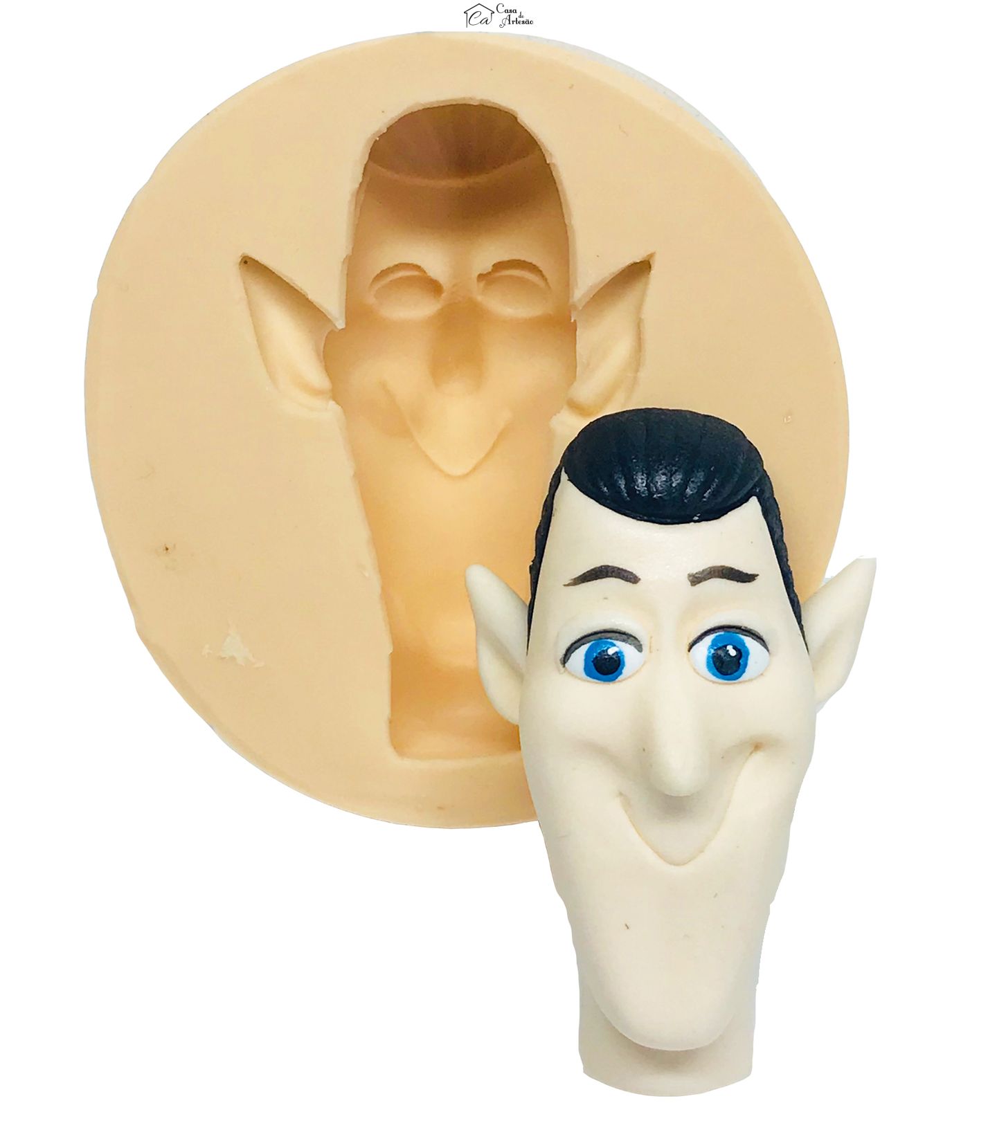 Molde de silicone - Hotel Transilvania - Rosto Conde Dracula - Grande - P547
