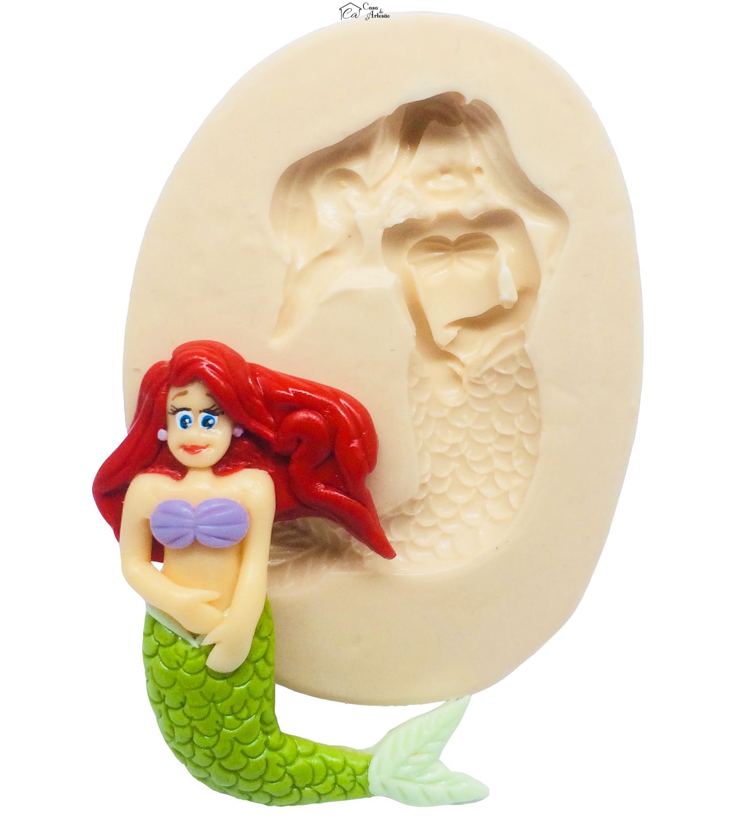 Molde de silicone - A Pequena Sereia - Ariel - Media - P271